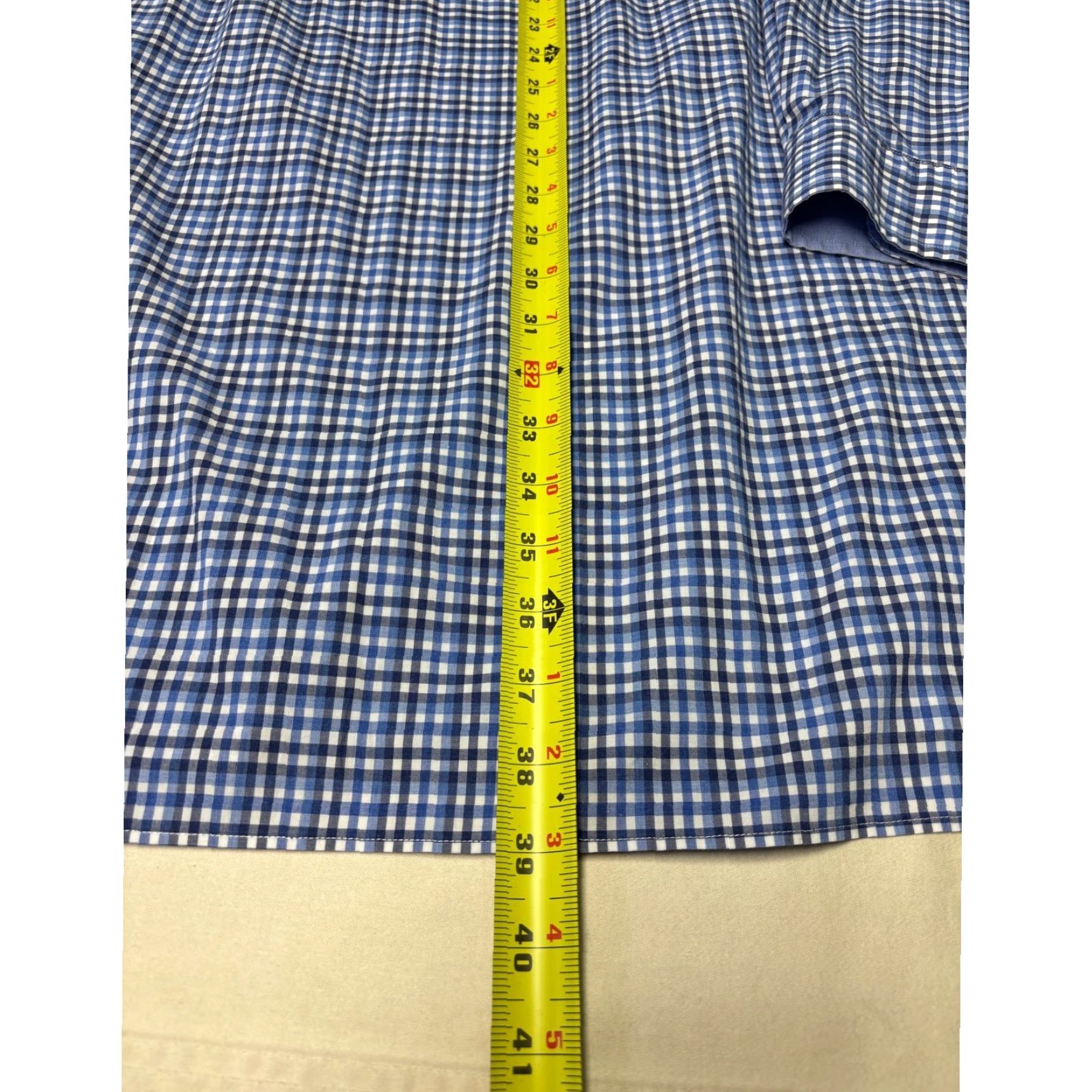 Polo Ralph Lauren Polo Ralph Lauren Mens 4XLT Blue Gingham Plaid Cotton Stretch Button Down Shirt Size US XXL / EU 58 / 5 - 6 Thumbnail