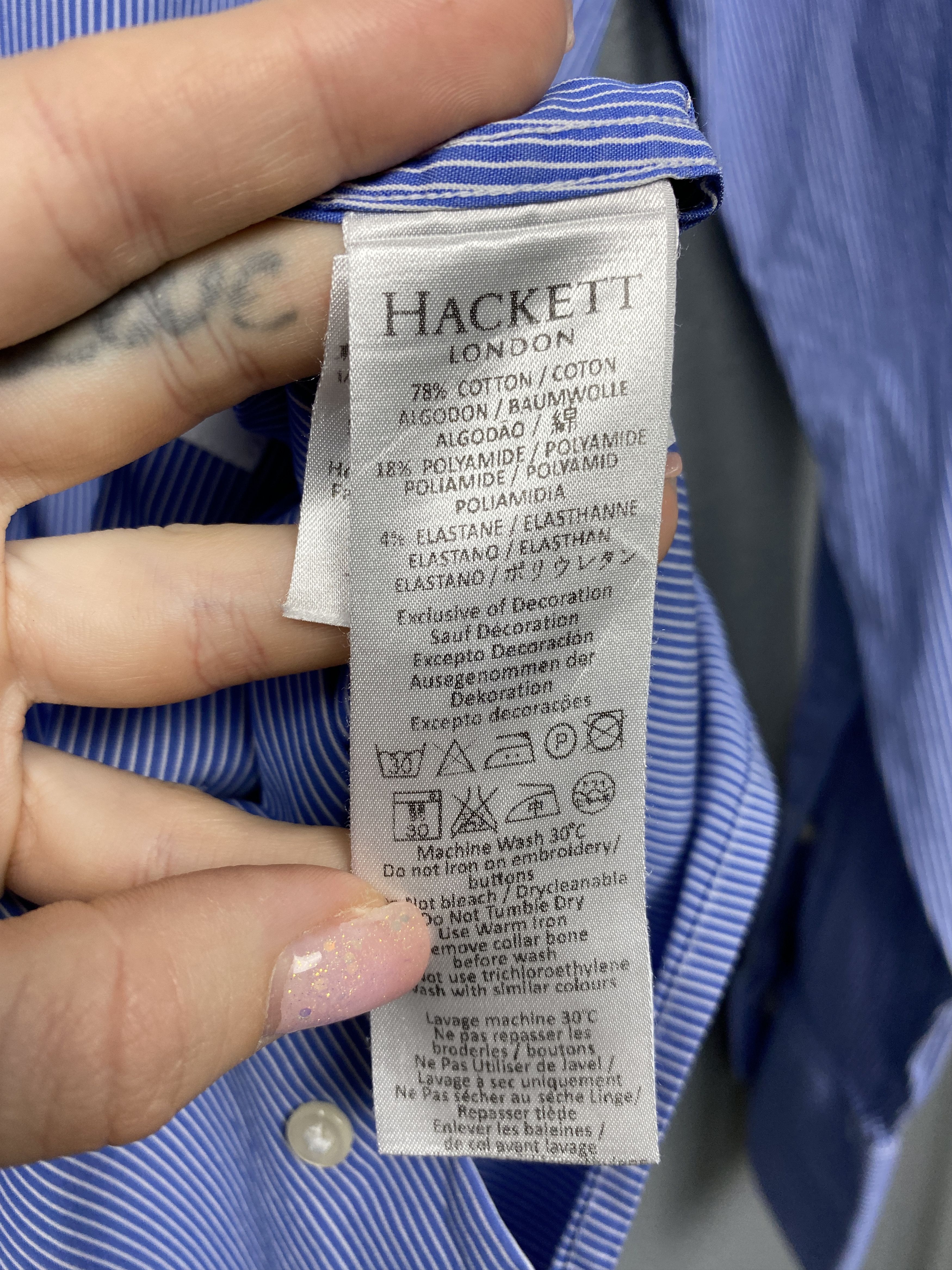 Hackett Hackett Vintage Mens Striped Long Sleeve Shirt Size US L / EU 52-54 / 3 - 5 Thumbnail