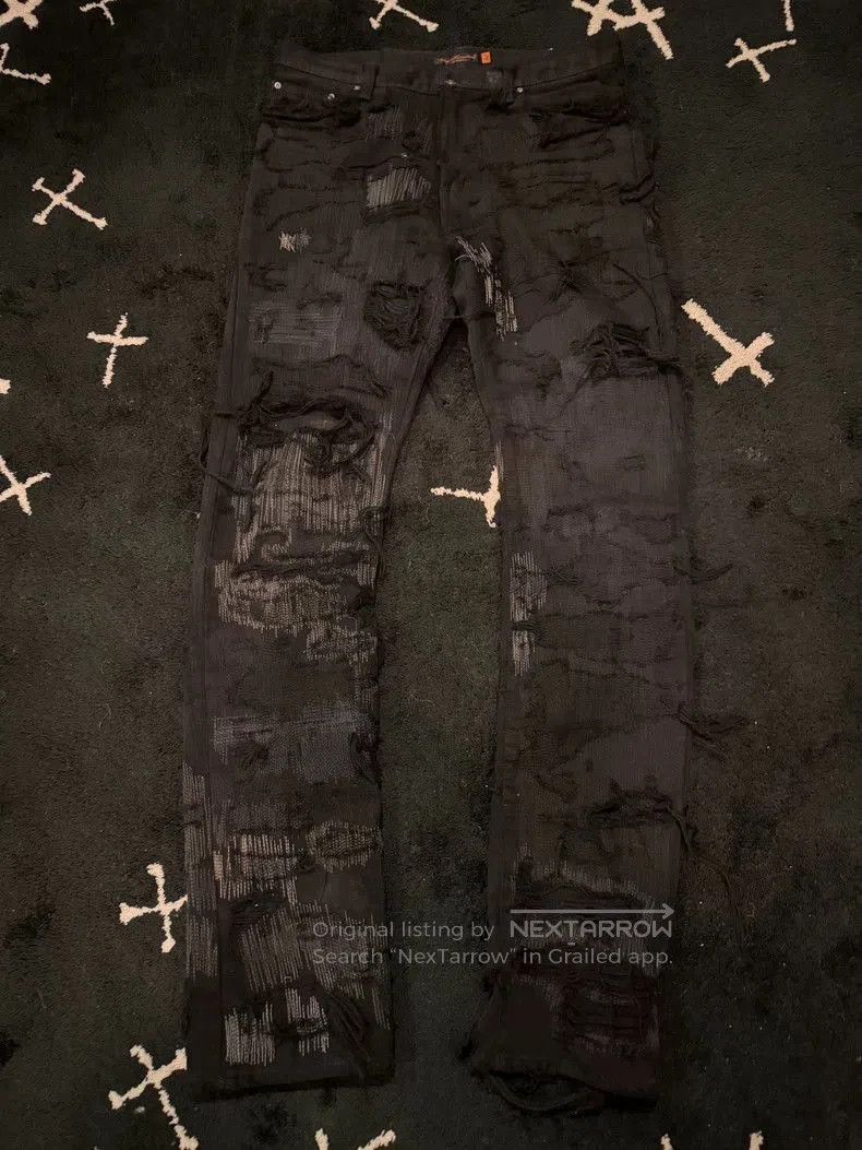 Undercover UNDERCOVER Black Denim Distressed Art Piece. Size US 36 / EU 52 - 1 Thumbnail