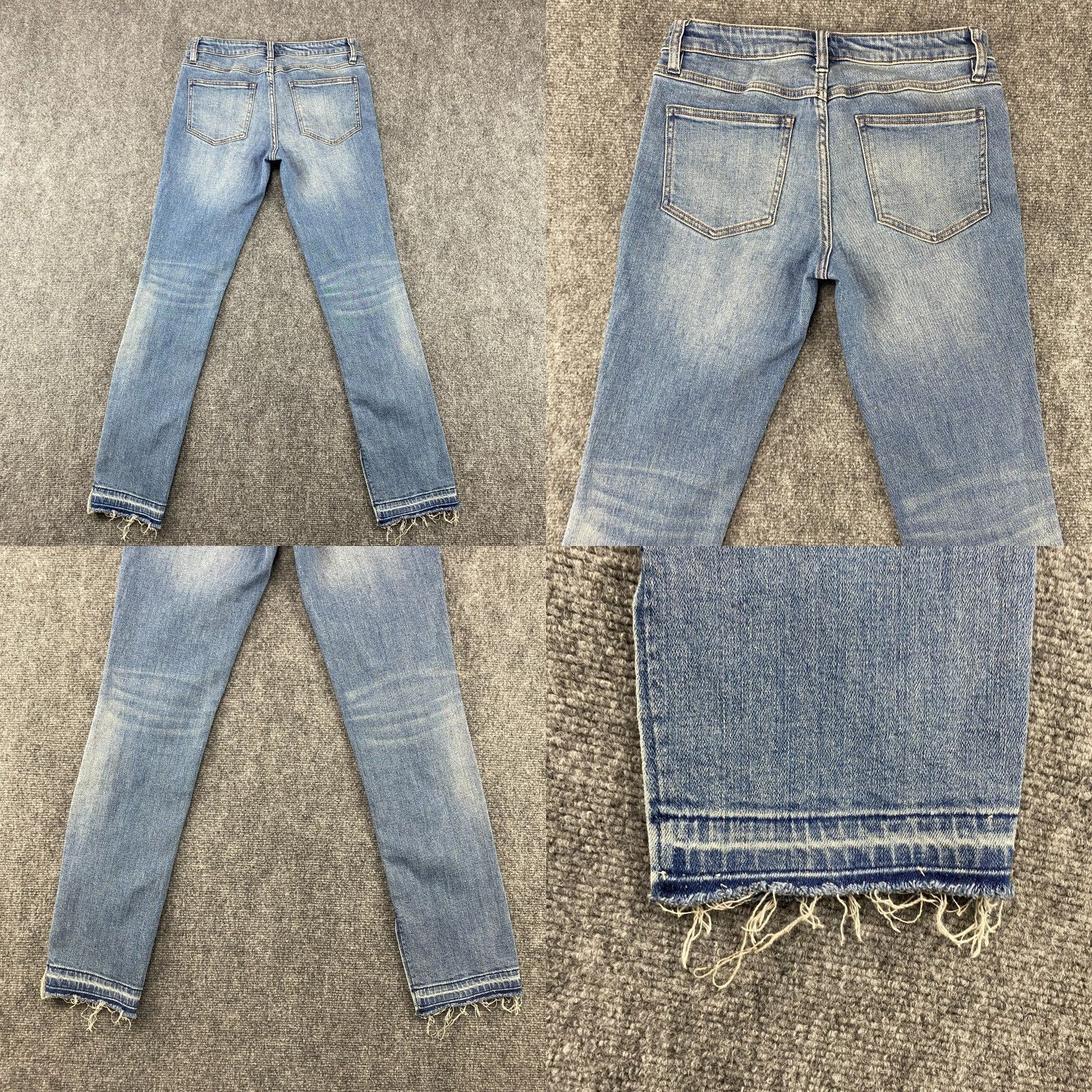 Free People Free People Jeans Womens 28 Blue Mid-Rise Distressed Stretch Ankle Slit Fray Hem Size 28" / US 6 / IT 42 - 8 Thumbnail