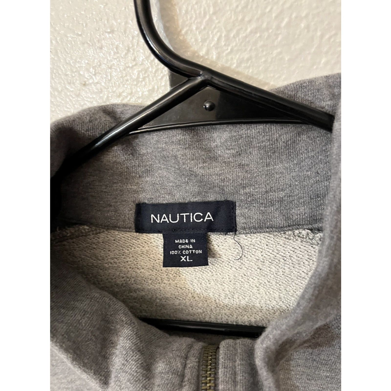 Nautica Nautica Sweater Adult XL Gray Fleece Pullover 1/4 Zip Long Sleeve Golf Mens Size US XL / EU 56 / 4 - 3 Thumbnail