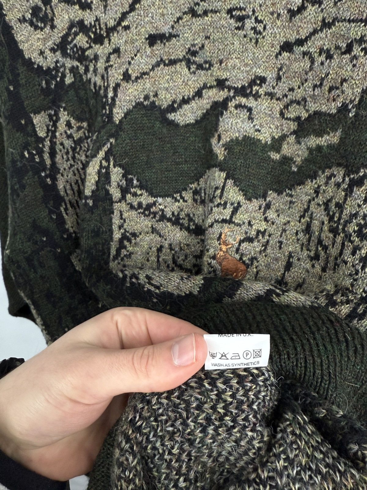 Carlo Colucci 🇬🇧 Vintage 90s Peter Gribby Hunting Sweater Retro Rare Size US L / EU 52-54 / 3 - 7 Thumbnail