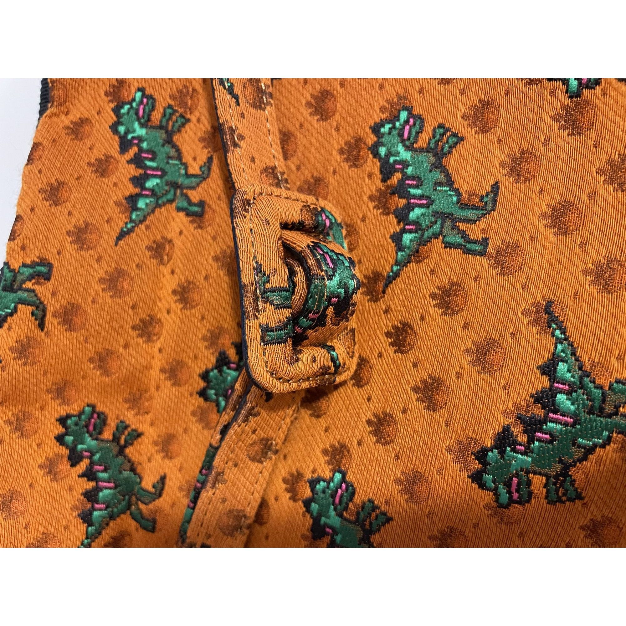Dior Dior Orange Skirt With Green Dinosaur Pattern & Adjustable B Size 38" / US 16 / IT 52 - 5 Thumbnail