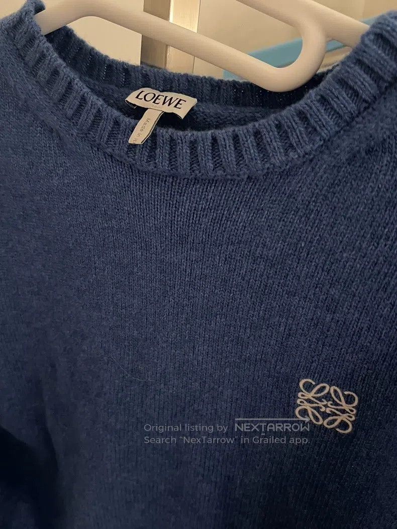 Loewe Loewe Navy Blue Knit Sweater, Size S, Pure Wool Material, Size S / US 4 / IT 40 - 3 Thumbnail