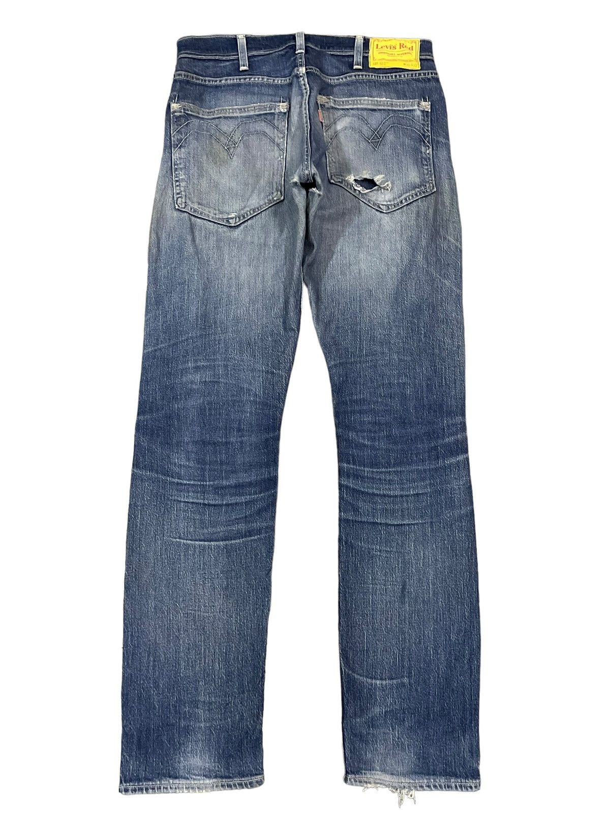 Levi's Vintage Levi’s Red 502 Blue Wash Grunge Style Ripped Jeans Size US 31 - 8 Thumbnail