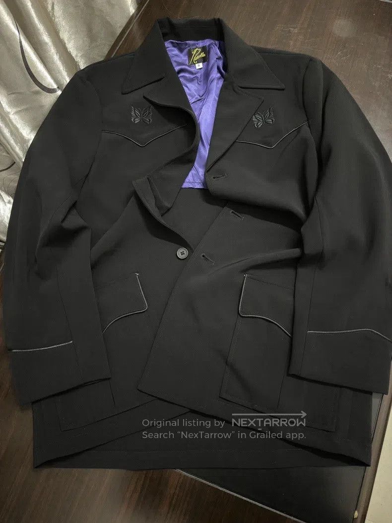 Needles Needles size S Black Soul Butterfly Embroidered Suit Jacket Size 46R - 2 Thumbnail