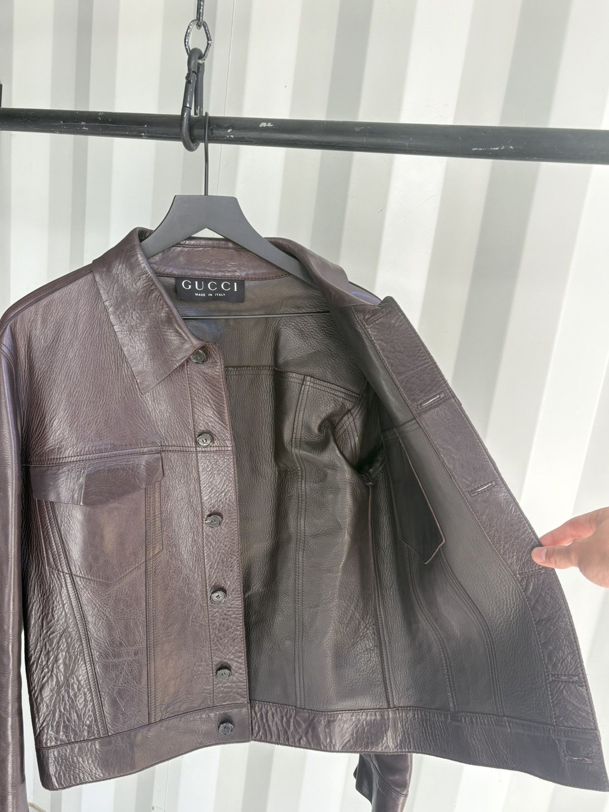 Gucci Gucci Tom Ford Era Leather Trucker Jacket Sample RARE Size US M / EU 48-50 / 2 - 7 Thumbnail