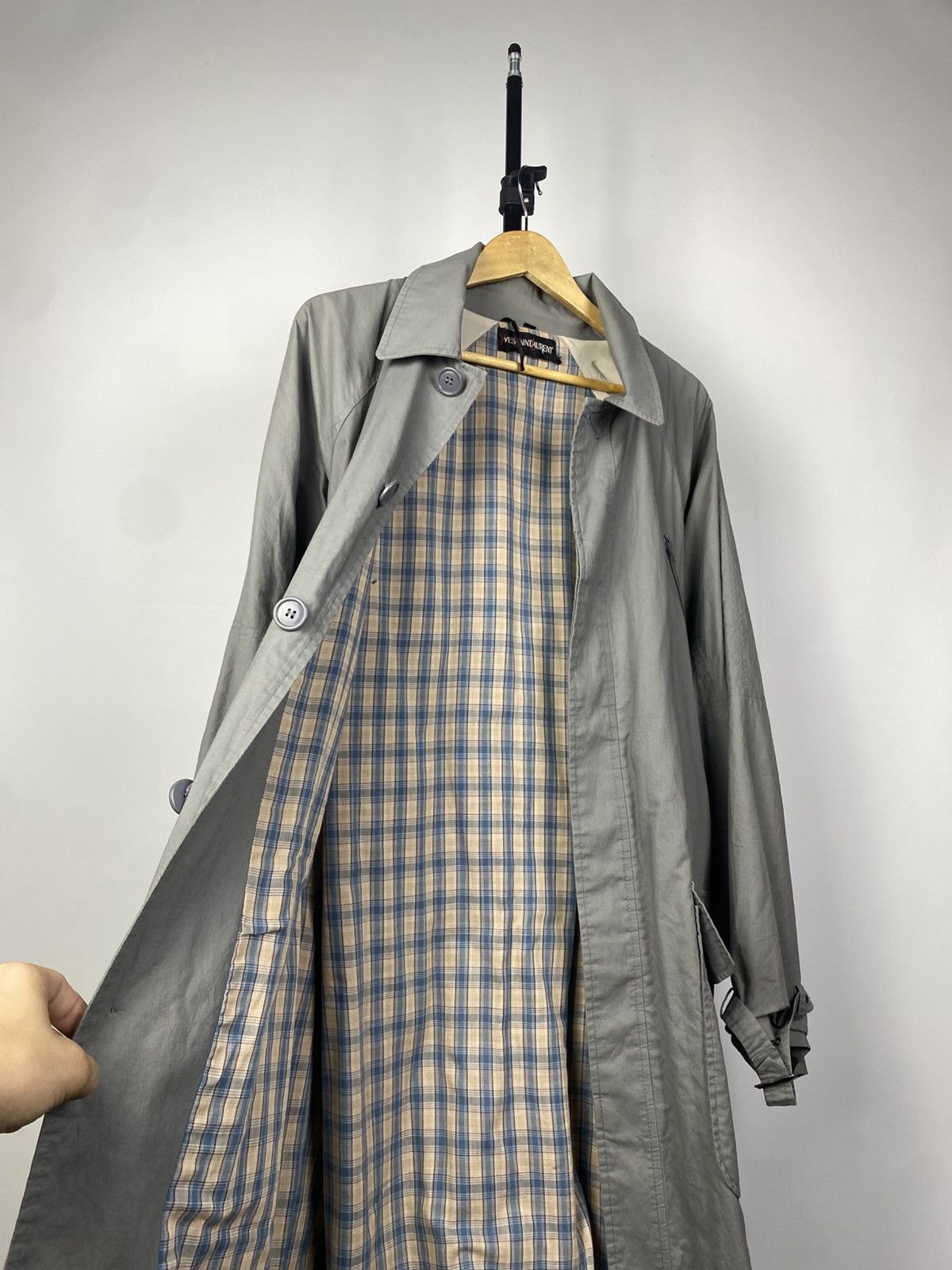 Avant Garde Vintage 80s YSL Trench Coat Luxury Old Money