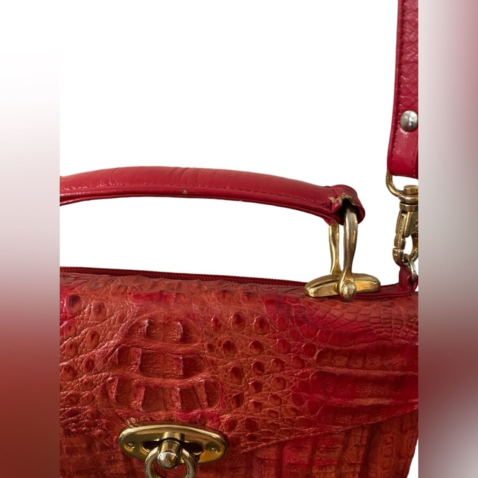 Other LOS ALTOS BOOTS Western Wear Croc Leather Purse Handbag Red Size ONE SIZE - 5 Thumbnail