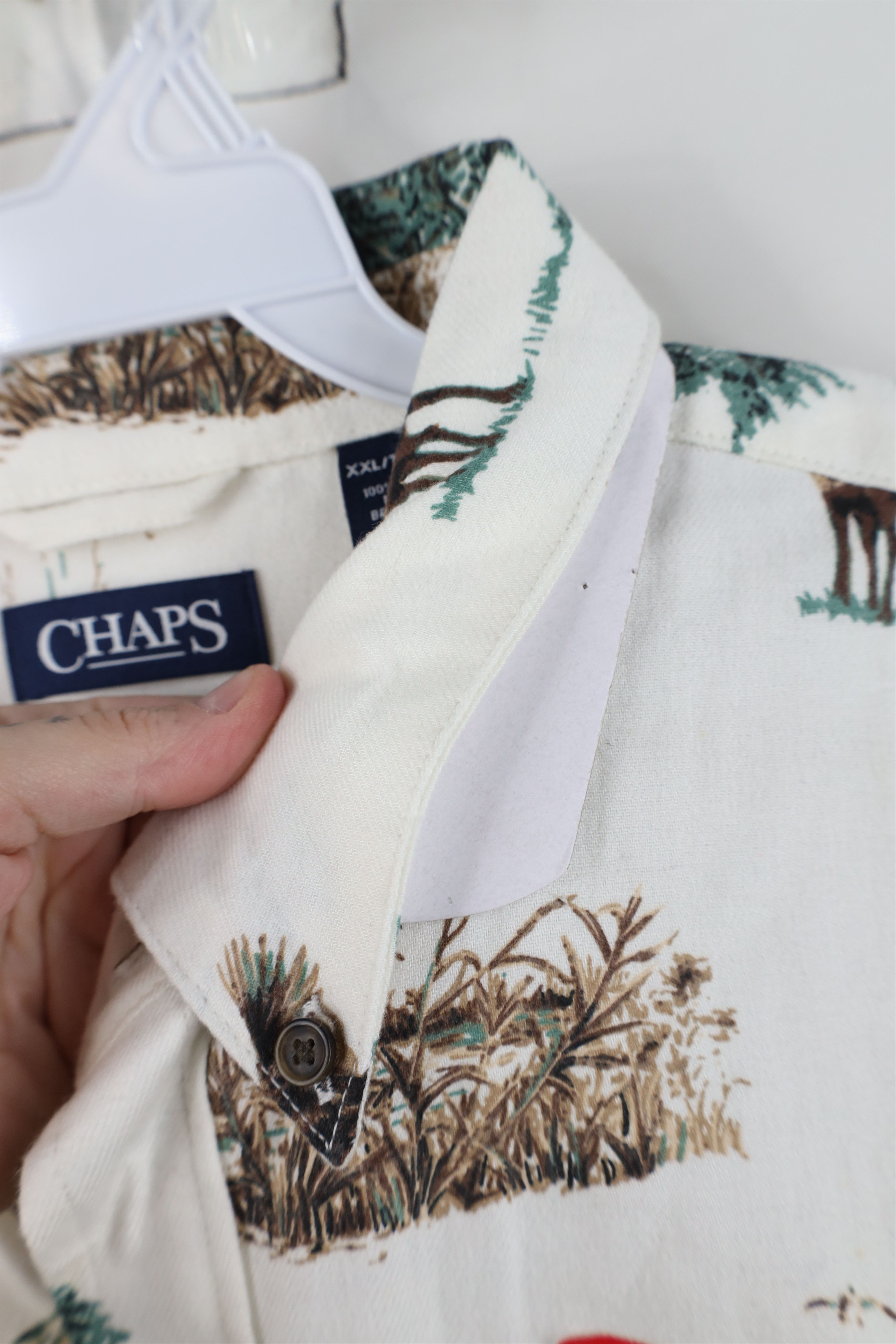 Chaps Deadstock Vintage Y2K Chaps Over Print Flannel Button Shirt Size US XXL / EU 58 / 5 - 12 Thumbnail
