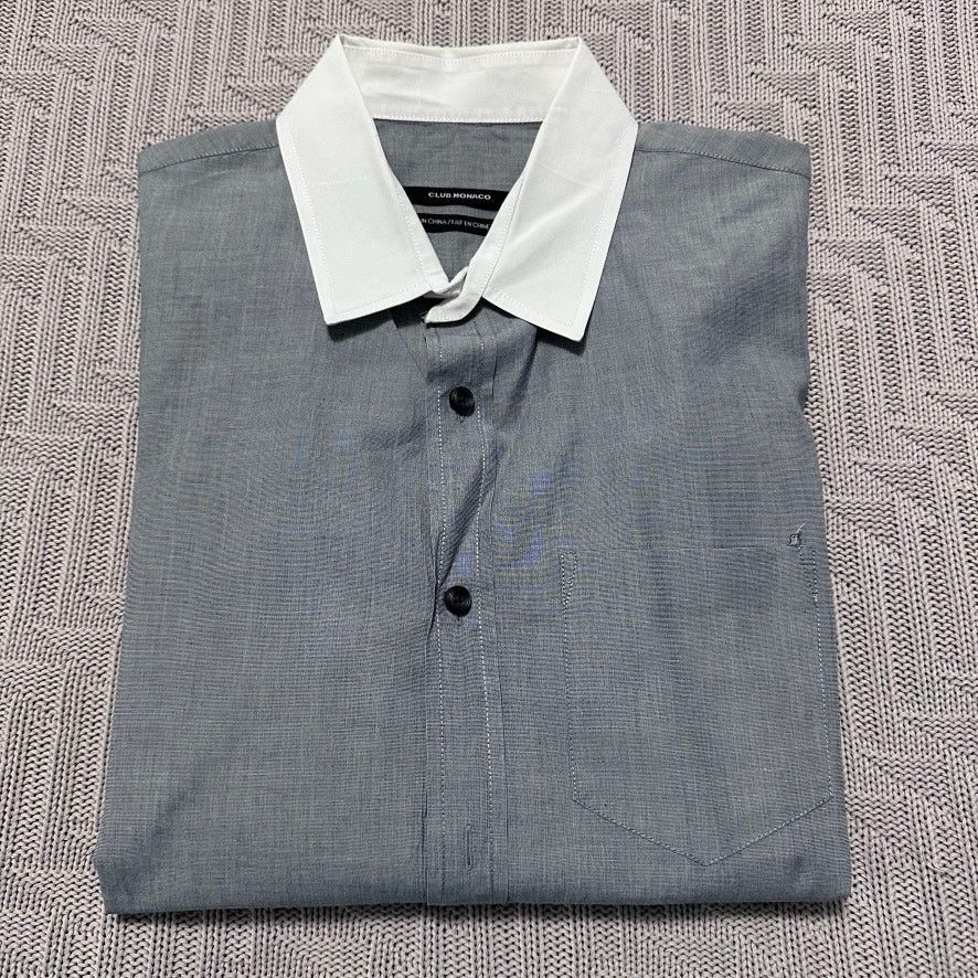 Club Monaco Club Monaco gray short sleeve button down Size US L / EU 52-54 / 3 - 1 Thumbnail