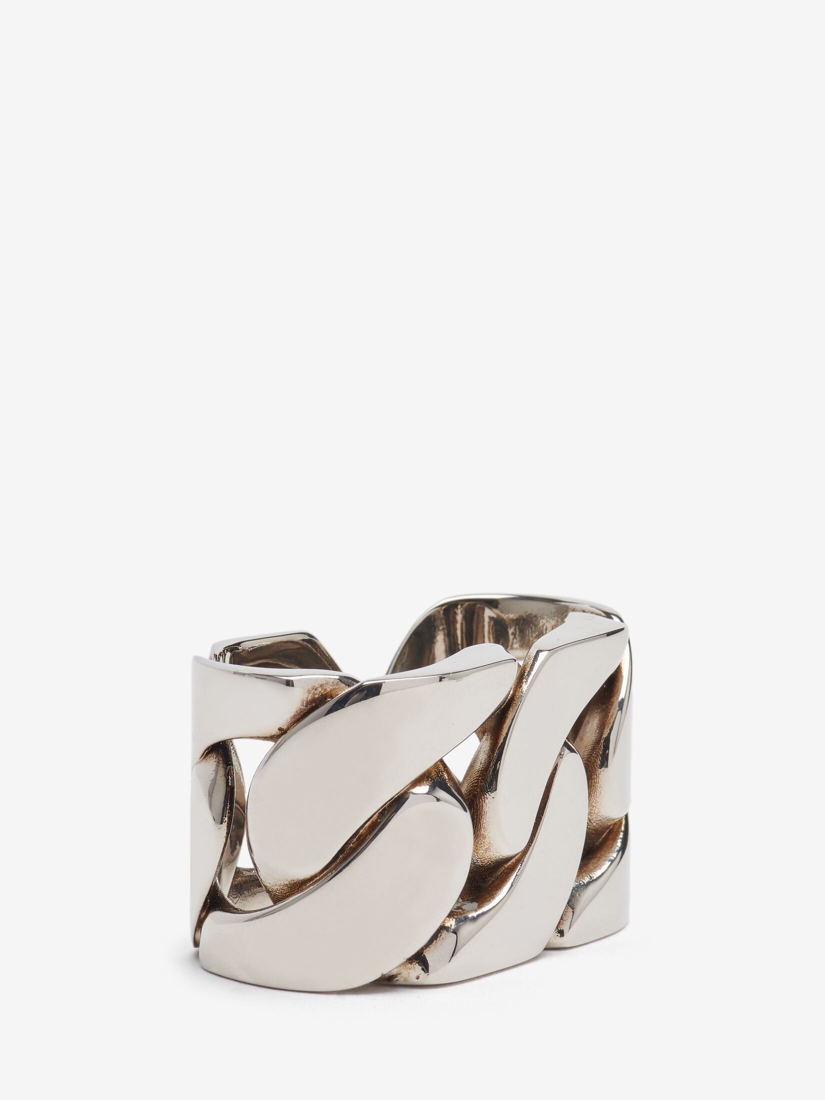 Alexander McQueen o1loc1c0625 Size:Medium/ Chain Double Ring in Silver Size ONE SIZE - 2 Thumbnail