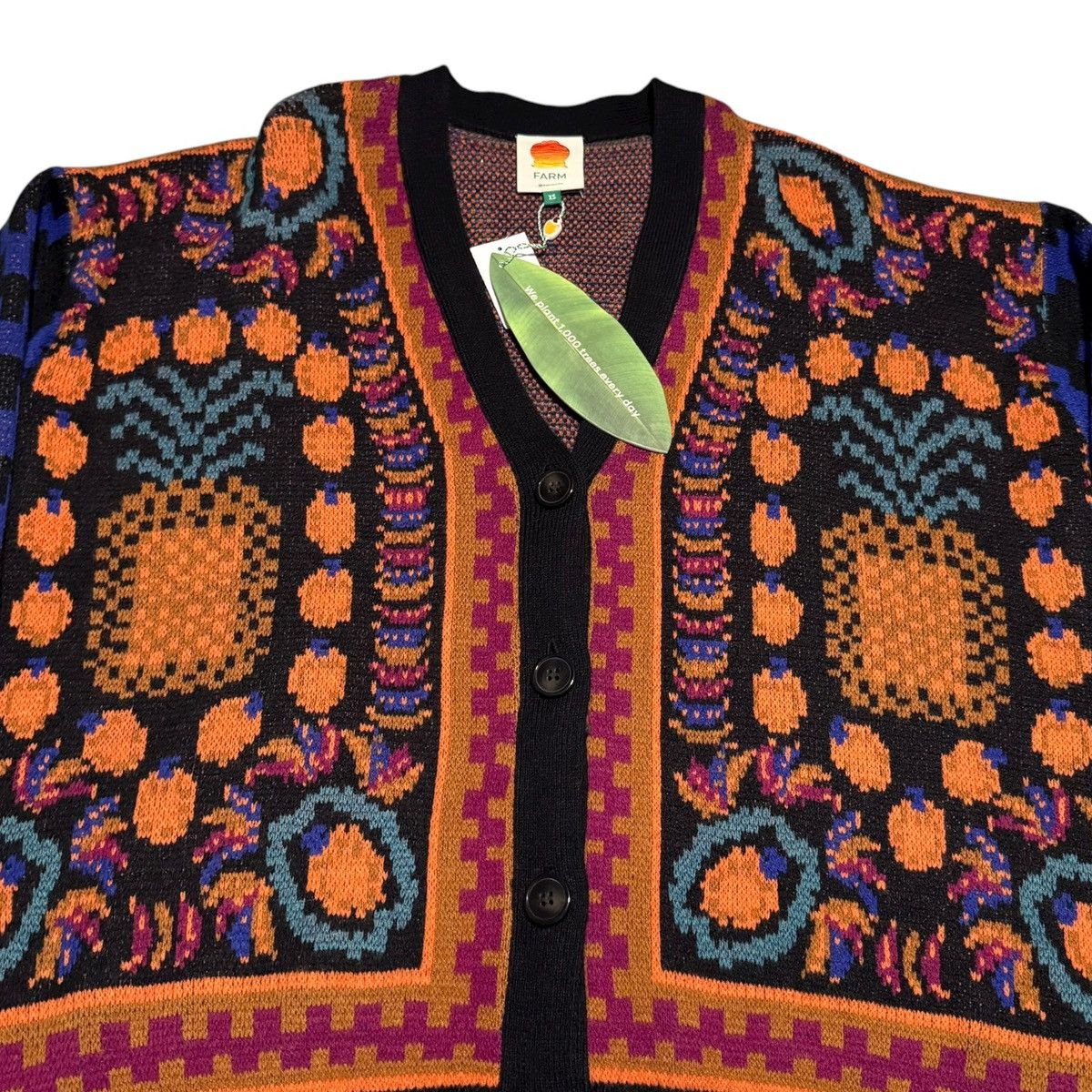 Farm Rio NWT Farm Rio Pineapple Scarf Cardigan Sweater Women's XS Size XS / US 0-2 / IT 36-38 - 2 Thumbnail