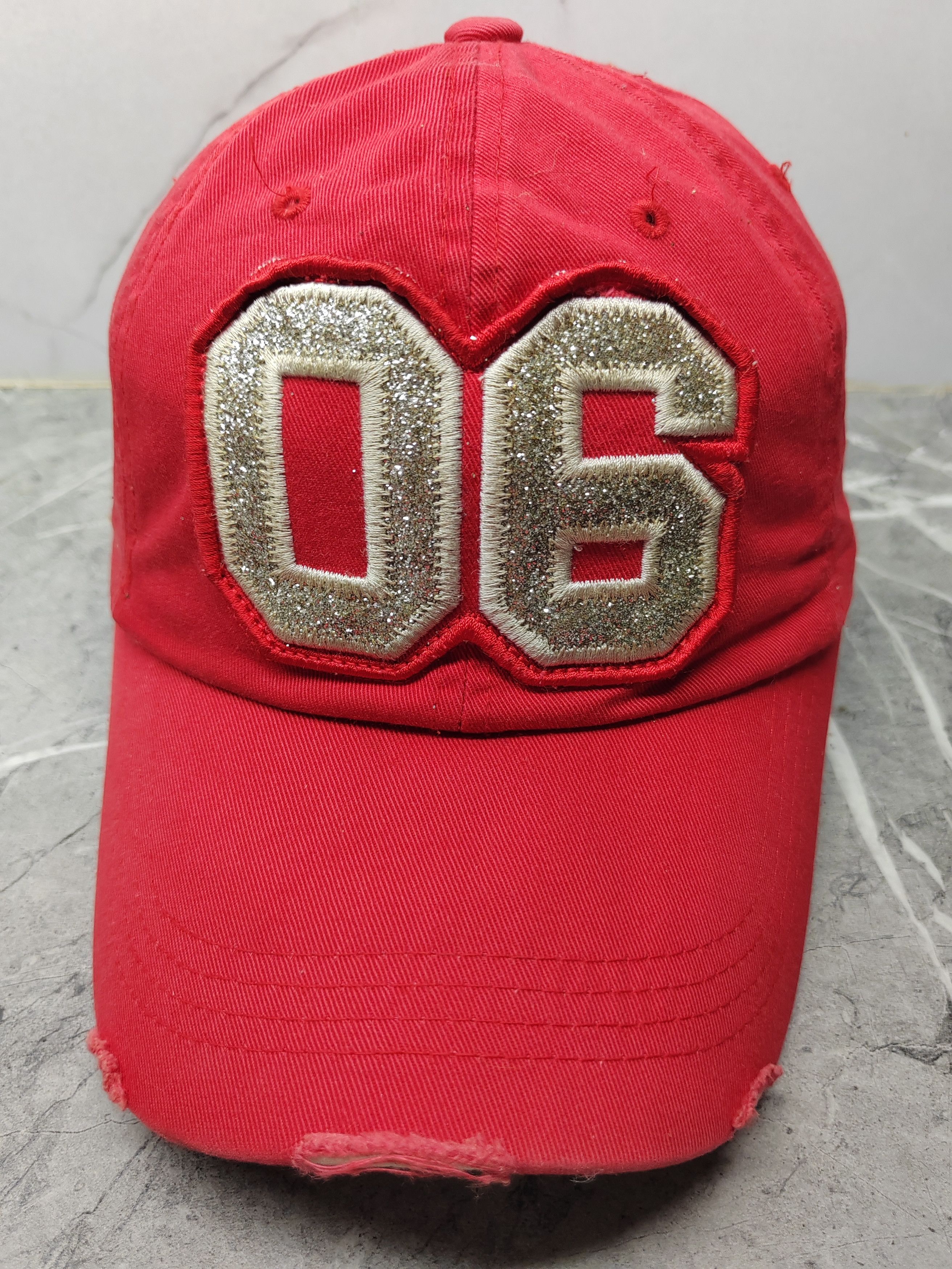 Vintage Vintage Number 06 Distressed Style Cap Hat Size ONE SIZE - 2 Thumbnail
