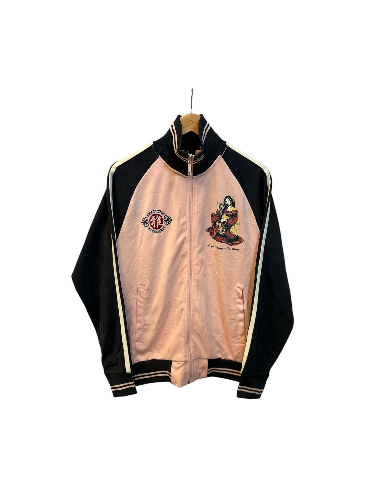Japanese Brand Bullet Noise Japan Geisha Saxophone Sukajan Track Jacket Size US L / EU 52-54 / 3 - 3 Thumbnail