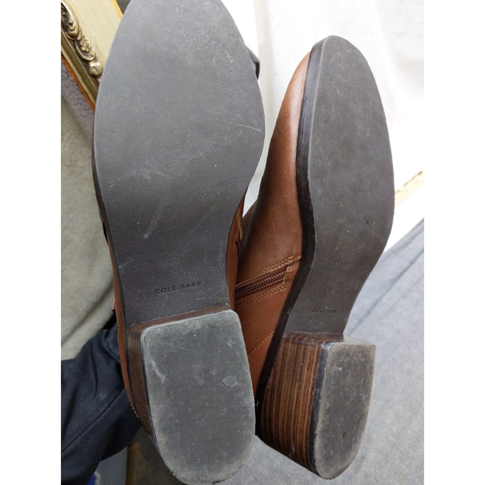 Cole Haan Cole Haan Boots Womens Size 9.5 Brown Leather Ankle Zip Buckle Booties Size US 10 / IT 40 - 6 Thumbnail