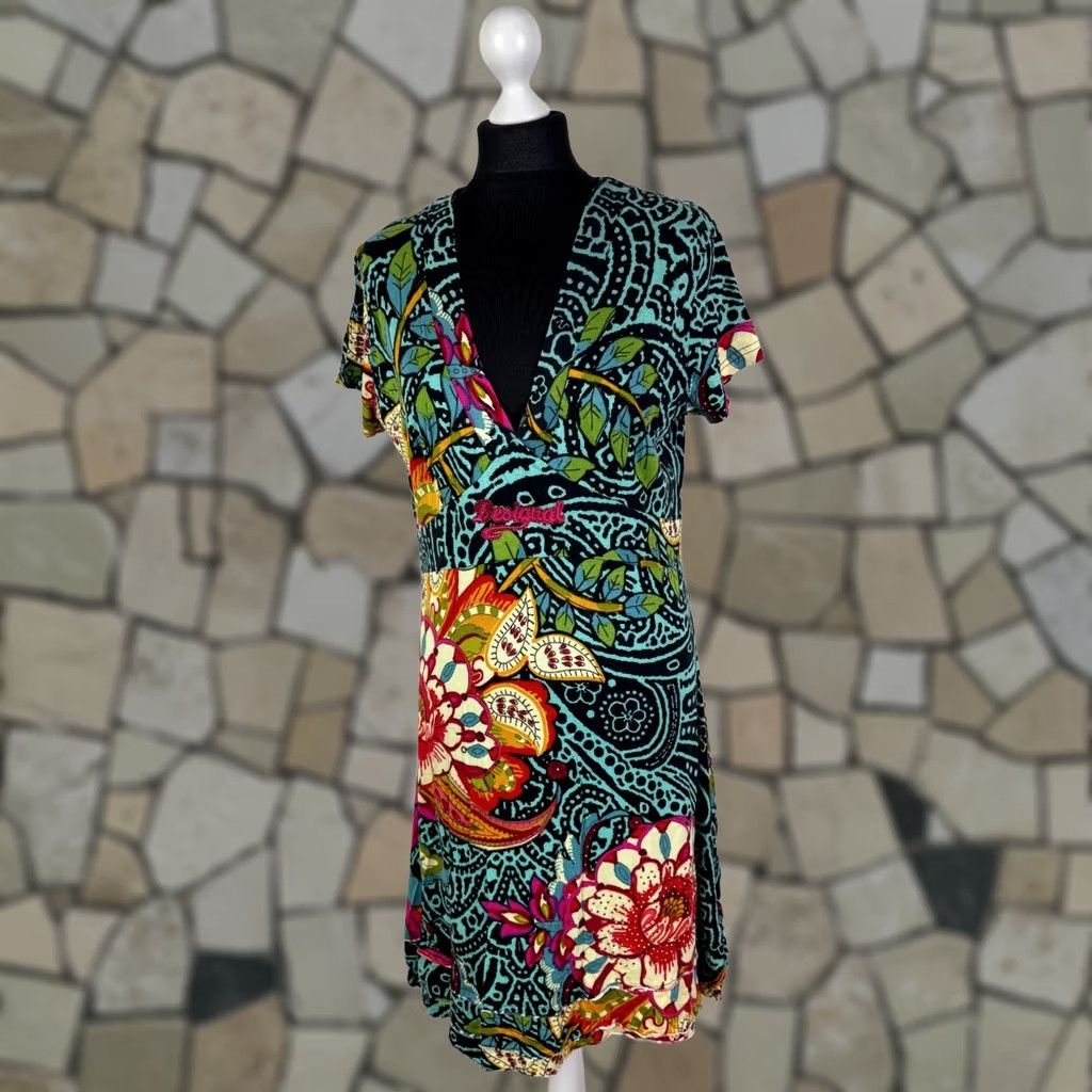 Desigual Desigual Dress Womens XXL A-Line Sleeveless Knee Length Multicoloured 2XL Dress Size XXL / US 16-18 / IT 52-54 - 1 Thumbnail