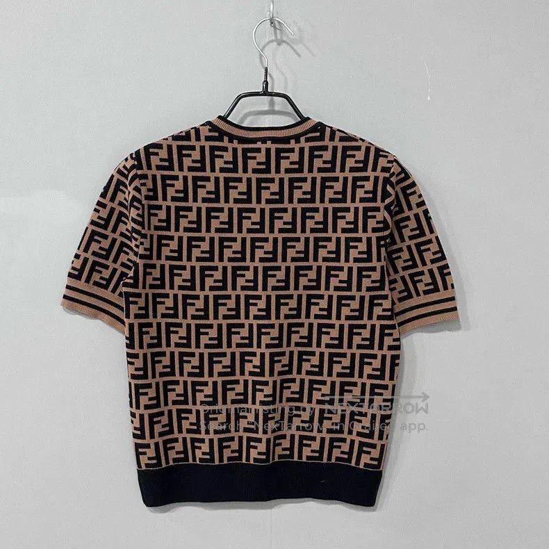 Fendi Fendi Monogram Print Knit Short Sleeve Size XS / US 0-2 / IT 36-38 - 3 Thumbnail