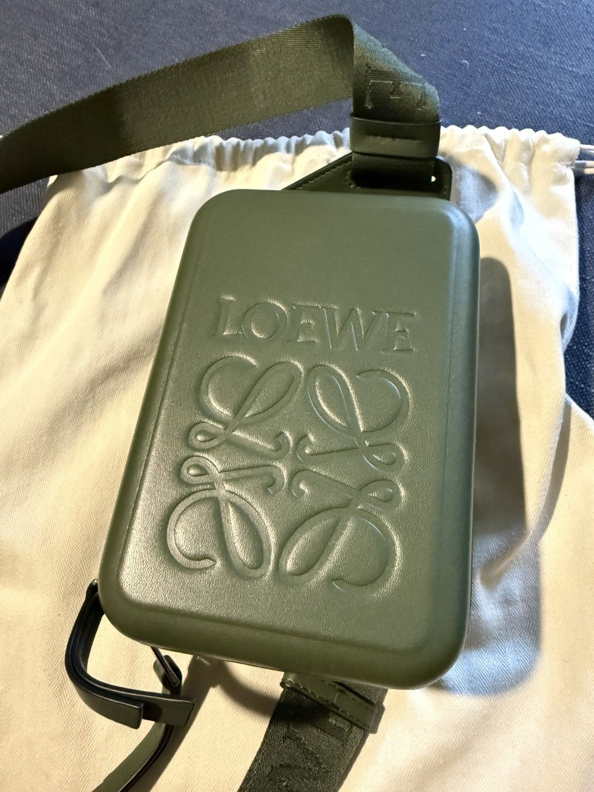 Loewe Loewe Men’s Leather Crossbody Bag - Hunter Green Size ONE SIZE - 4 Thumbnail