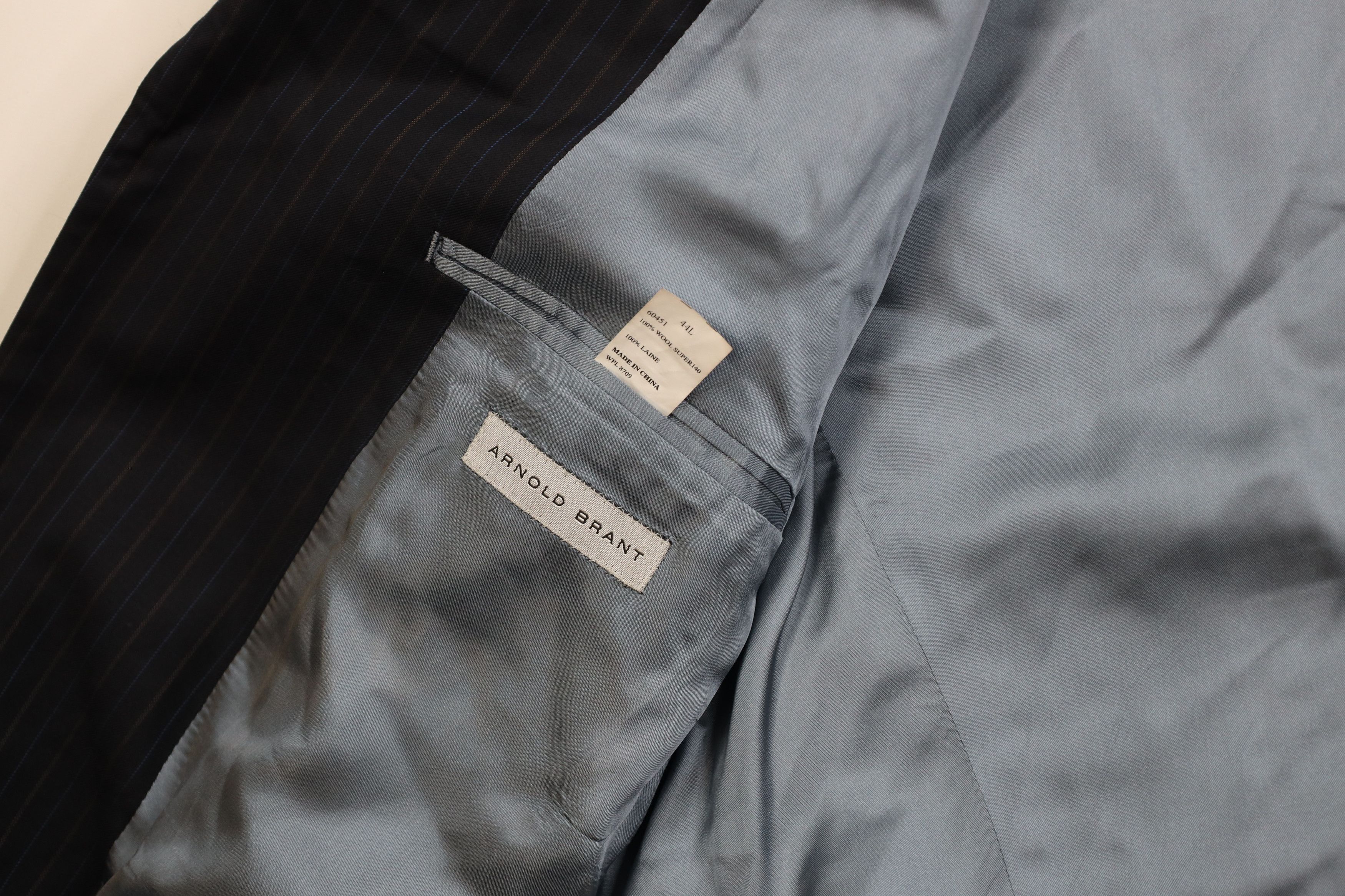 Vintage Vintage Streetwear 2 Piece Super 140s Wool Striped Suit Size 44L - 8 Thumbnail