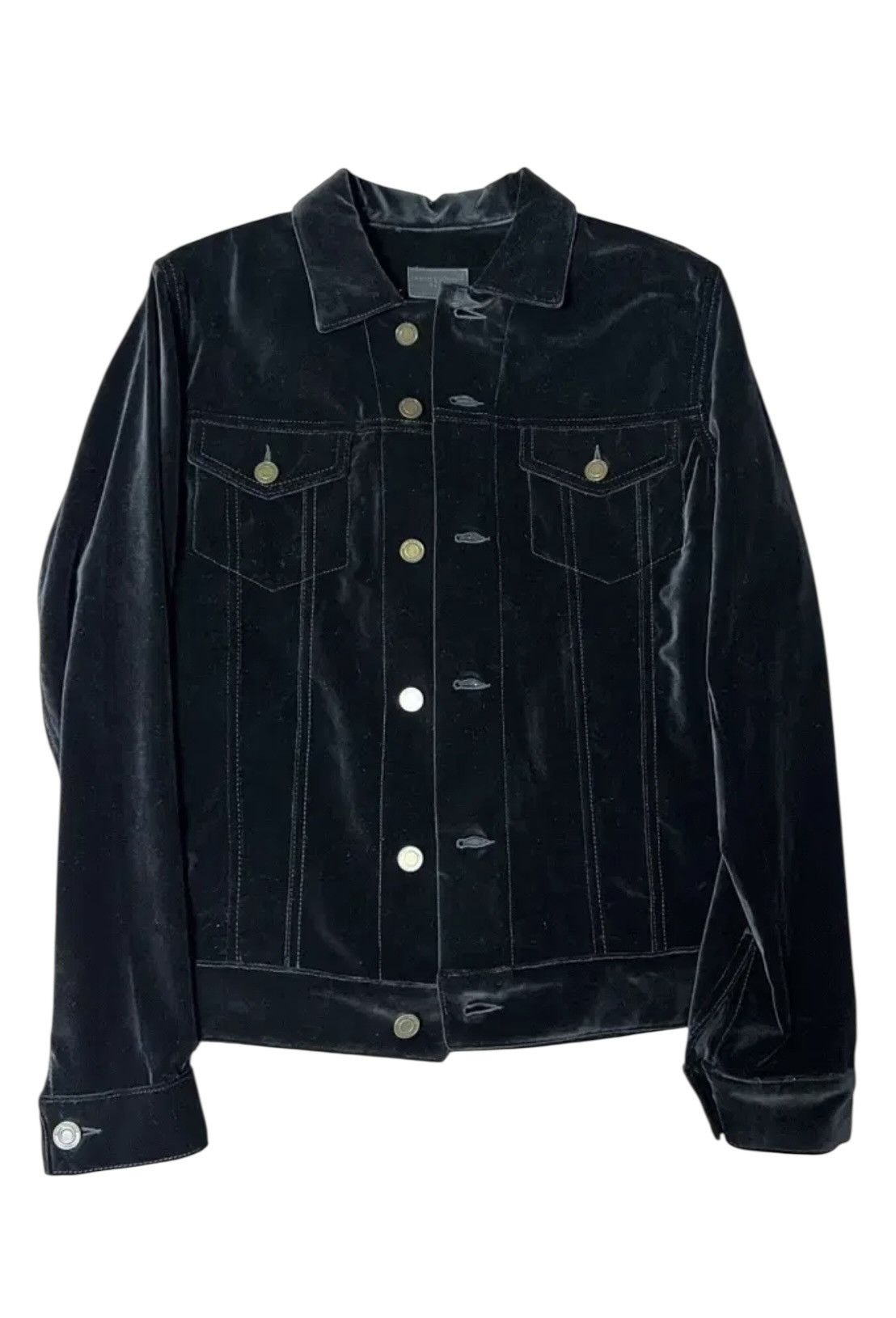 Saint Laurent Paris Saint Laurent 16AW Music Note Velvet Trucker Jacket Size US XS / EU 42 / 0 - 2 Thumbnail