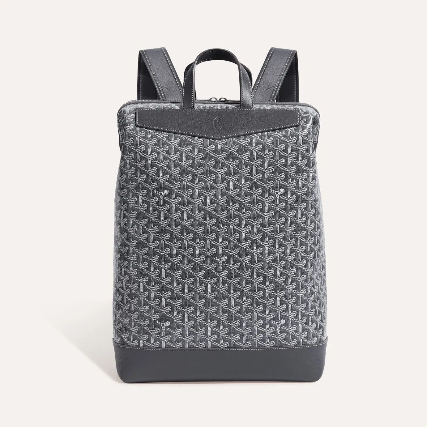 美品Goyard バックパック ブラック/グレー Goyard GOYARD BACKPACK MONOGRAM LEATHER BLACK WHITE SAINT