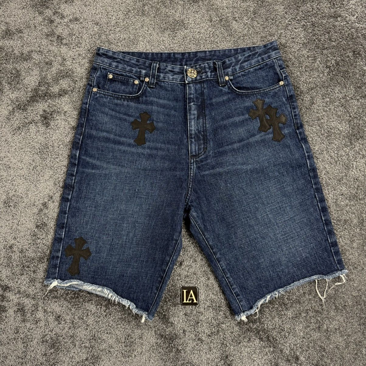 Chrome Hearts Chrome Hearts Turbo Diesel Cross Patch Jean Shorts Size US 29 - 1 Thumbnail