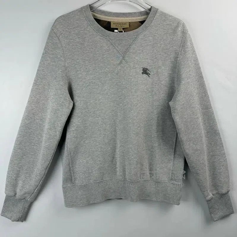 Burberry Burberry Grey Cotton Embroidered Long Sleeve Sweatshirt. Size S / US 4 / IT 40 - 1 Thumbnail