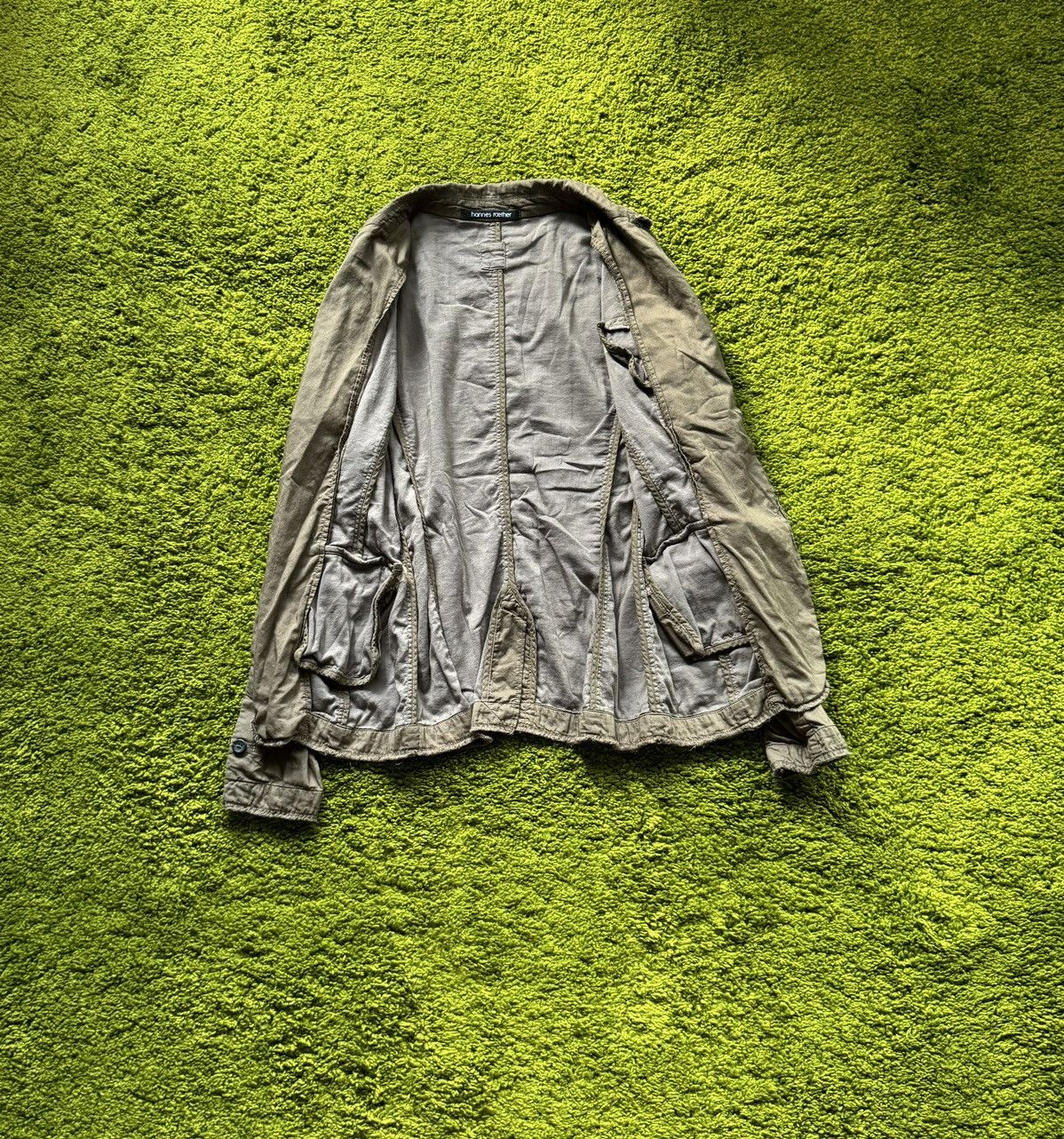 Designer × hannes roether Hannes Roether avant garde khaki blazer Size S / US 4 / IT 40 - 2 Thumbnail