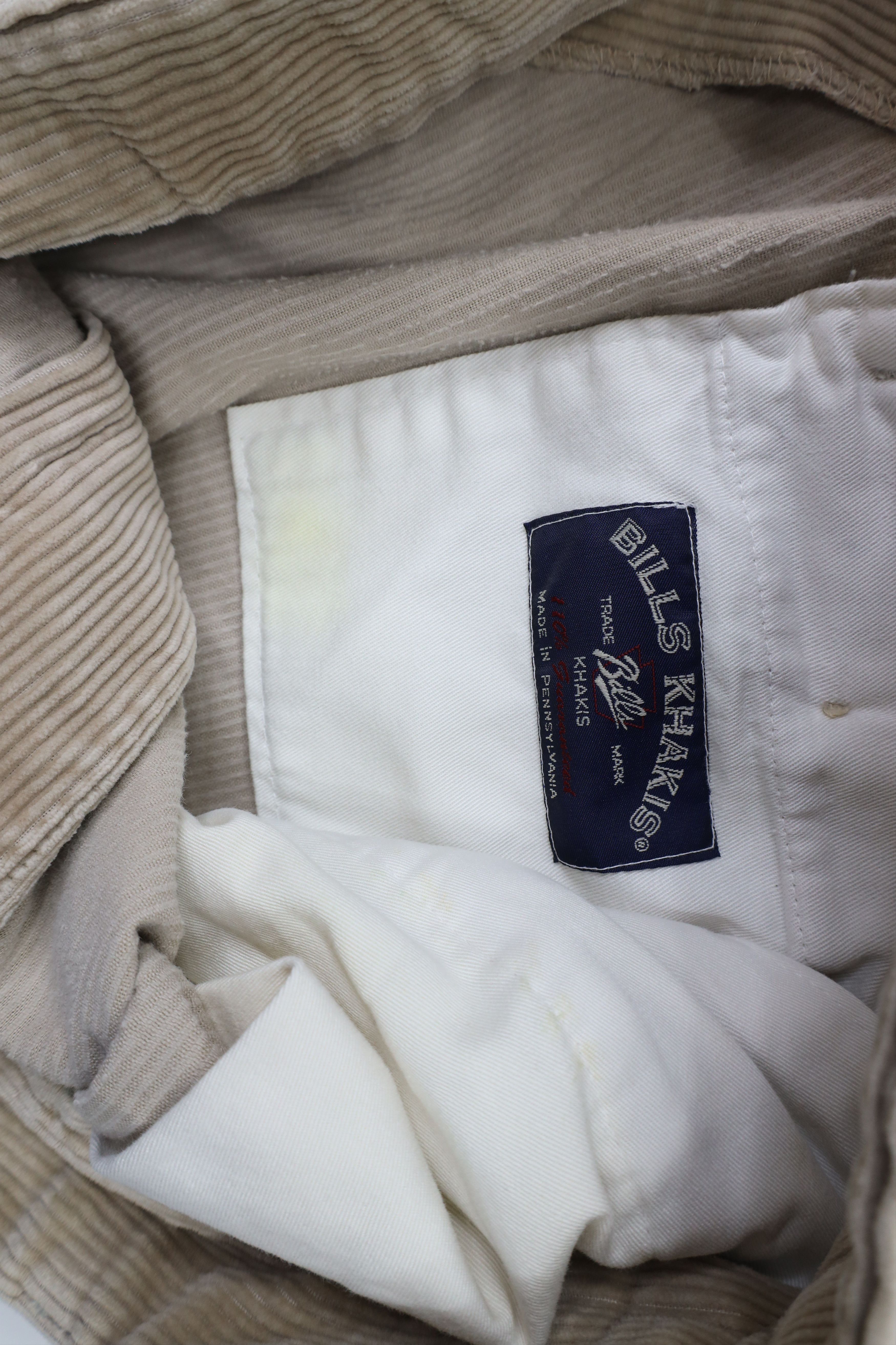 Bills Khakis × Vintage Vintage 90s Bills Khakis M2 Pleated Corduroy Pants Beige USA Size US 36 / EU 52 - 10 Thumbnail