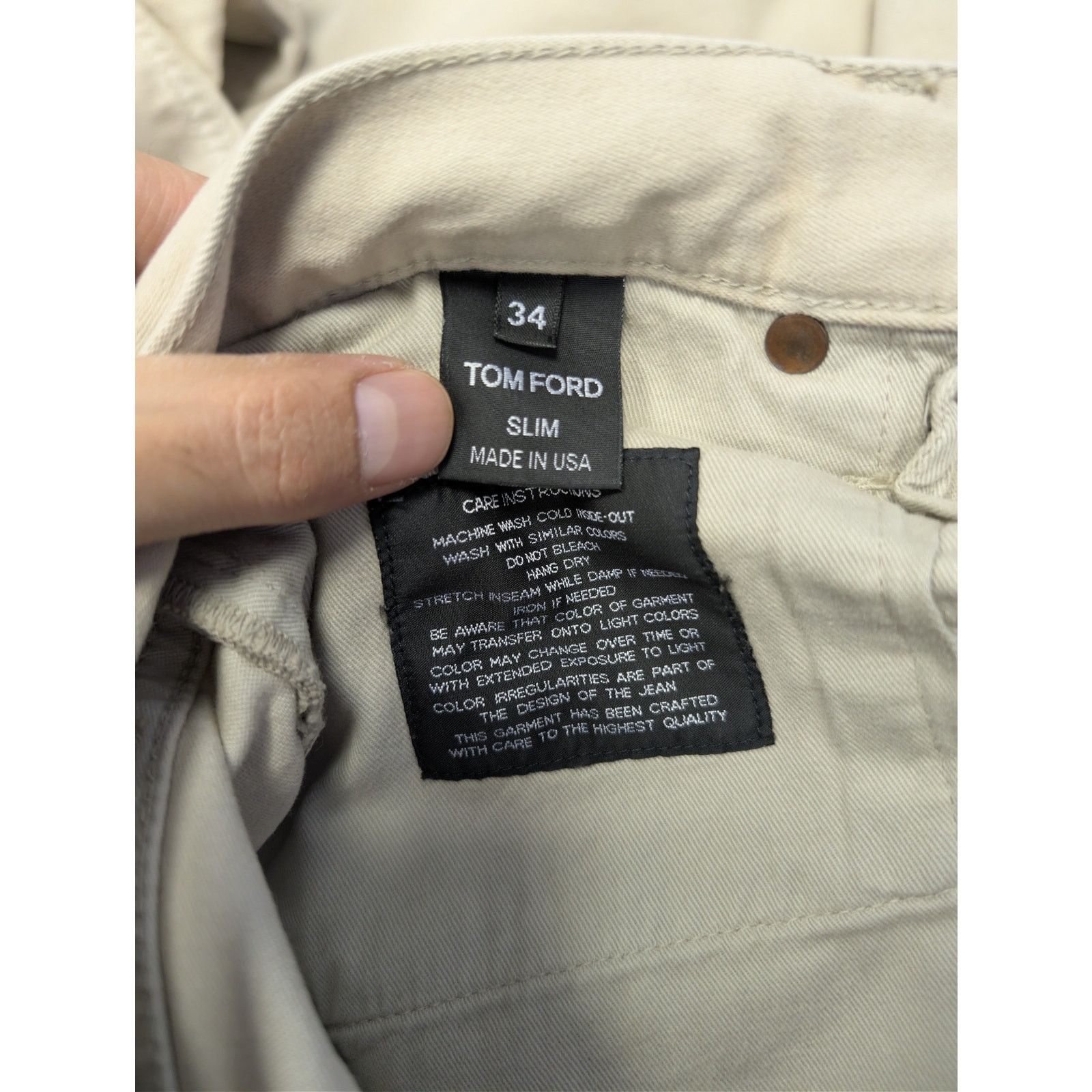 Tom Ford o1rshd1 Slim-Fit Denim Jeans in Camel Size US 34 / EU 50 - 17 Thumbnail