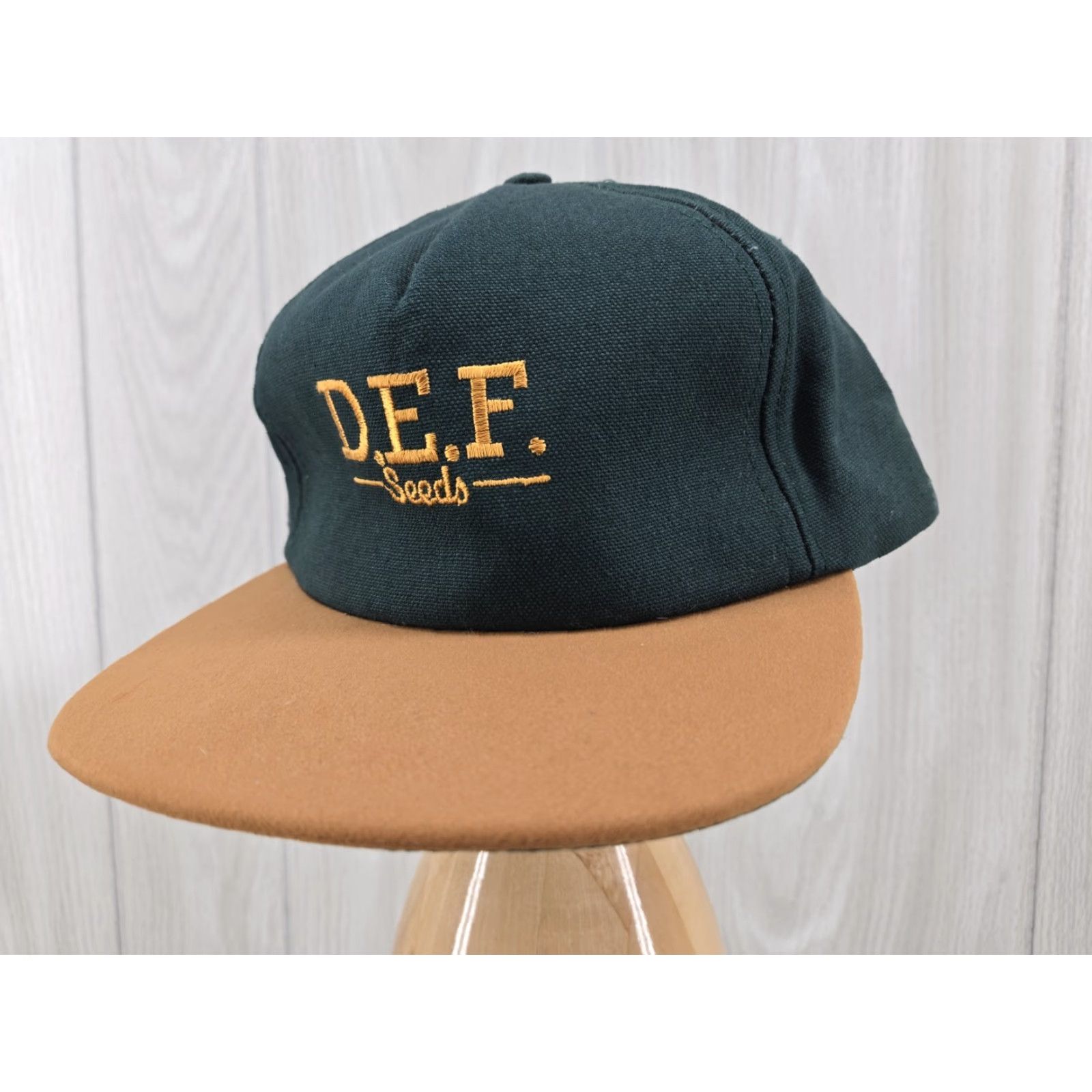 Vintage VINTAGE DEF Seeds Hat Strapback Embroidered Cap Green Brown Adjustable USA Men Size ONE SIZE - 4 Thumbnail