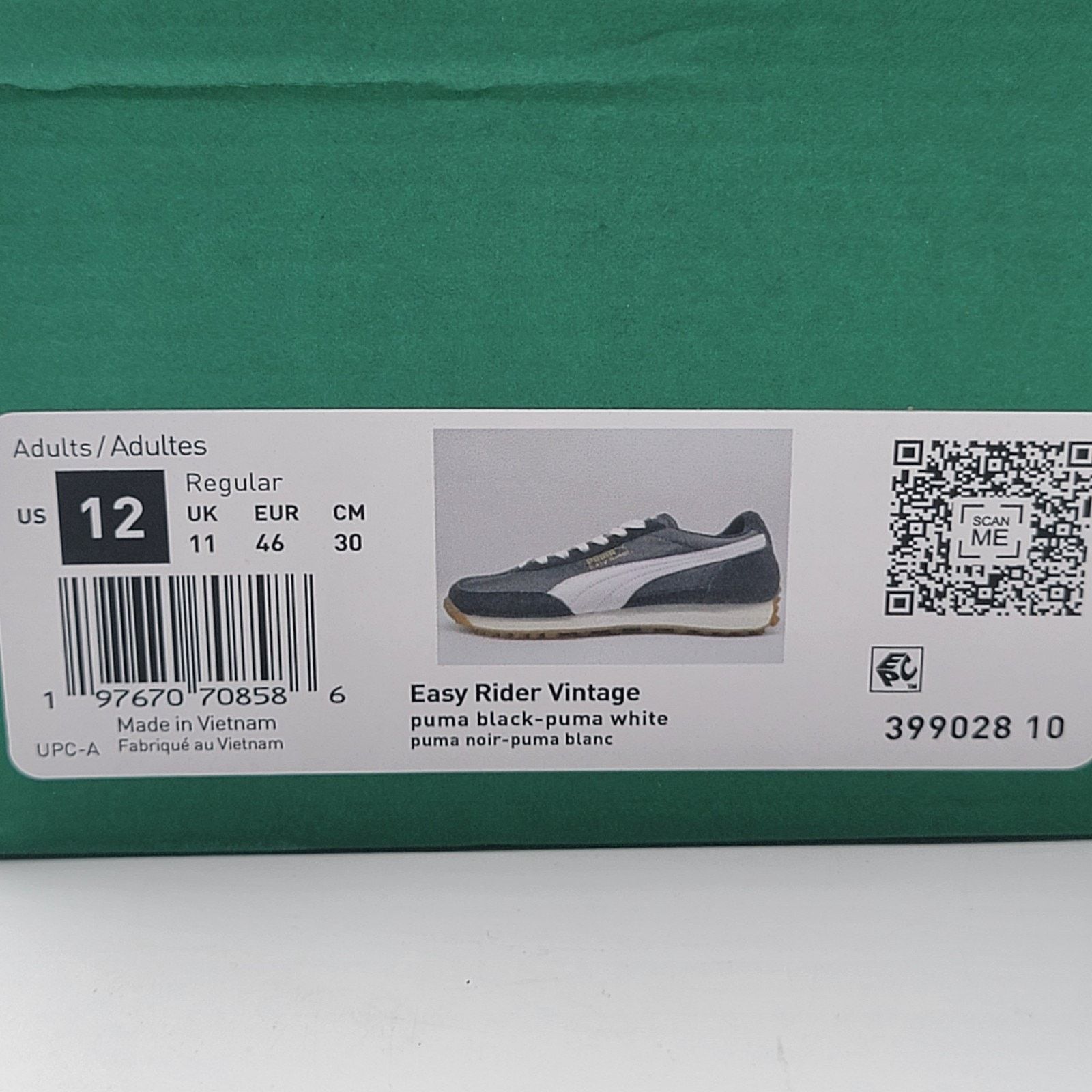 Puma Men PUMA Easy Rider Vintage Athletic Shoes Black/White Sz 12 Size US 12 / EU 45 - 10 Thumbnail