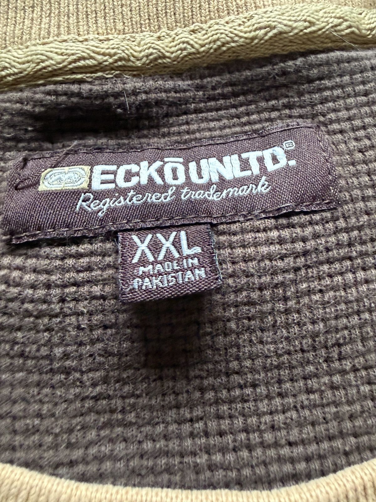 Ecko Unltd. Vintage Y2K Ecko Unltd. Waffle Knit Thermal Shirt Size US XXL / EU 58 / 5 - 3 Thumbnail