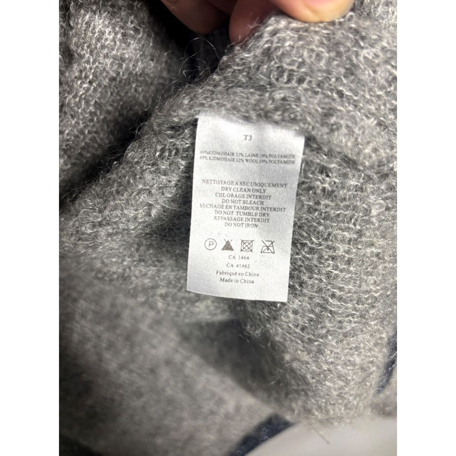 Vintage Des Petits Hauts Sweater Womens Large Gray Open Front Kid Mohair Wool Blend Cozy Size L / US 10 / IT 46 - 5 Thumbnail