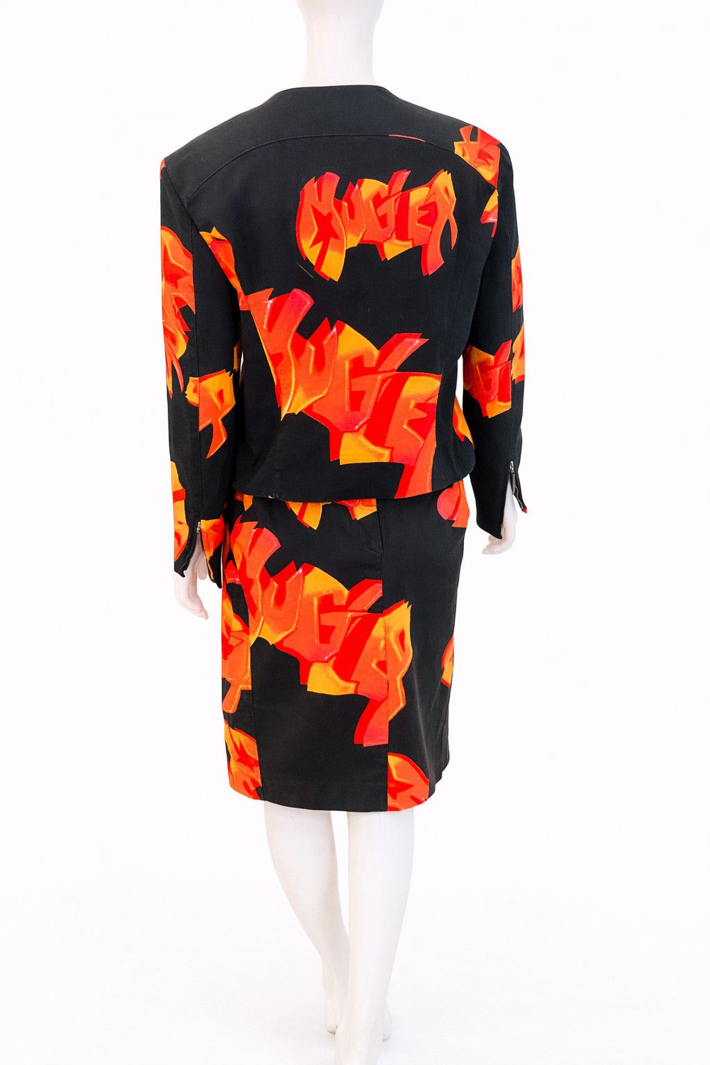 Thierry Mugler Thierry Mugler Flame Graffiti Skirt Suit Set Dress Large Size L / US 10 / IT 46 - 3 Thumbnail