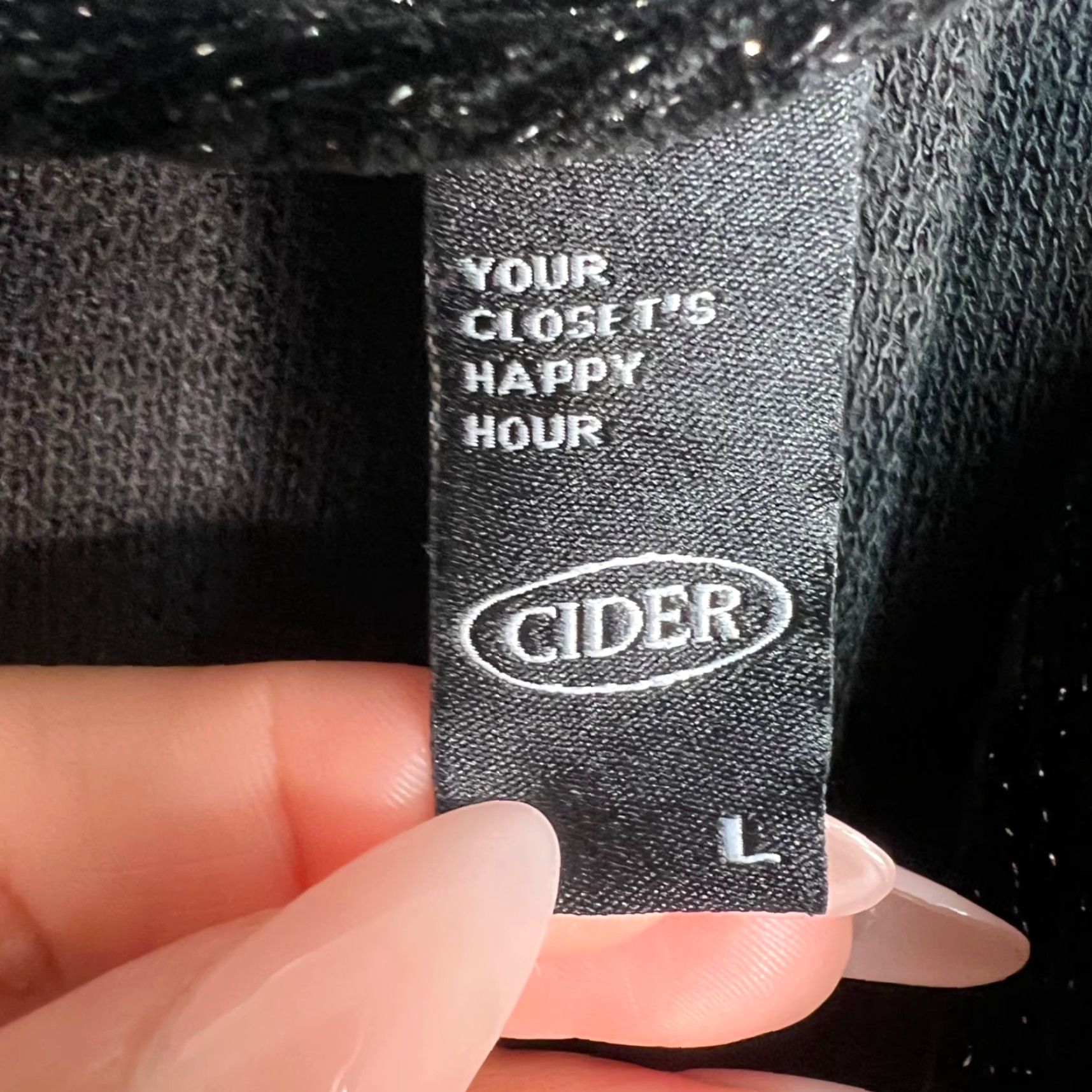 Cider VINTAGE Cider Black Glitter Knit Wrap Skirt Size Large Bowtie Detail Size 36" / US 14 / IT 50 - 3 Thumbnail