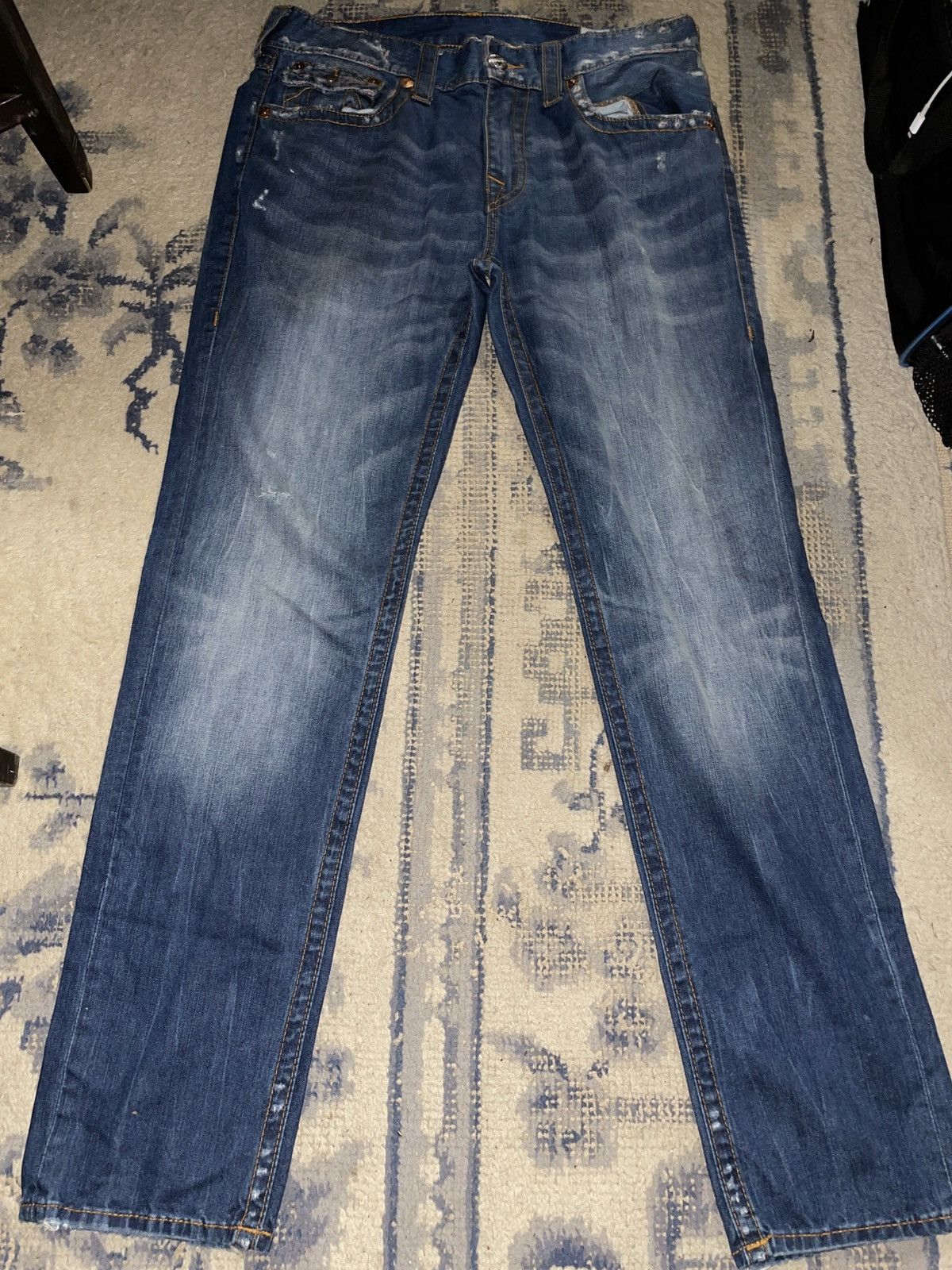 True Religion 34” True Religion Distressed Skinny Jeans Size US 34 / EU 50 - 1 Thumbnail
