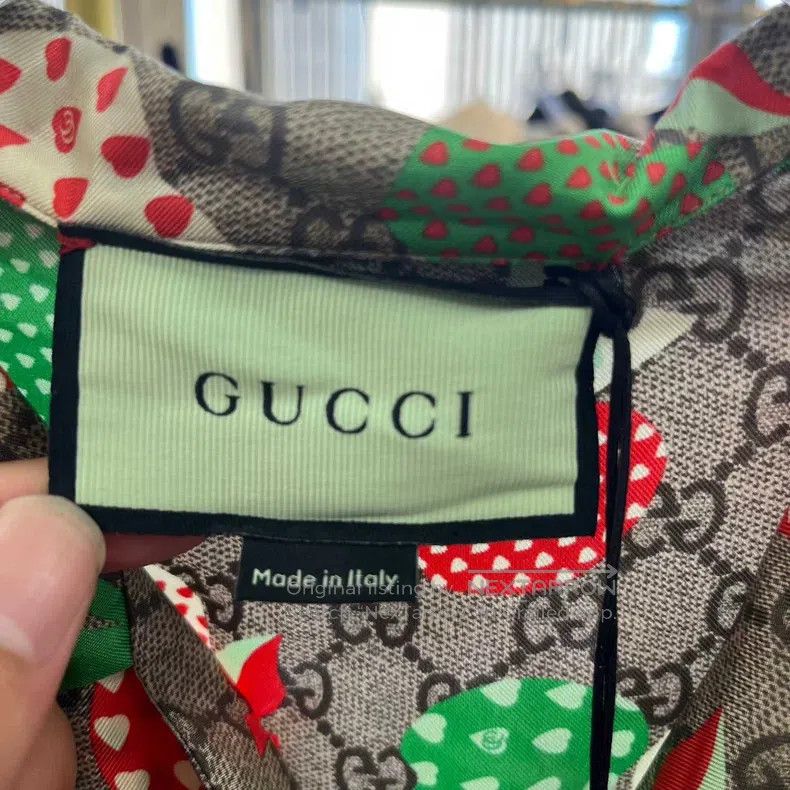 Gucci Gucci Brown apple full-print logo short-sleeved shirt Size US S / EU 44-46 / 1 - 4 Thumbnail