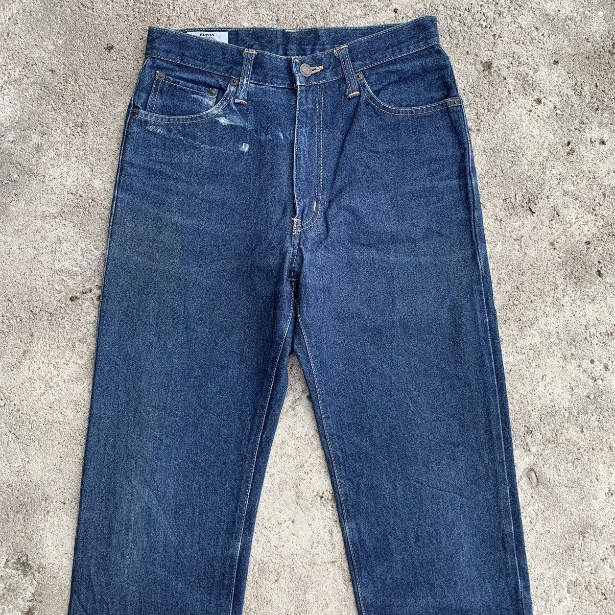 Edwin Vintage 90s Edwin Japan Indigo Blue Jeans Straight Denim W29 Size US 29 - 3 Thumbnail