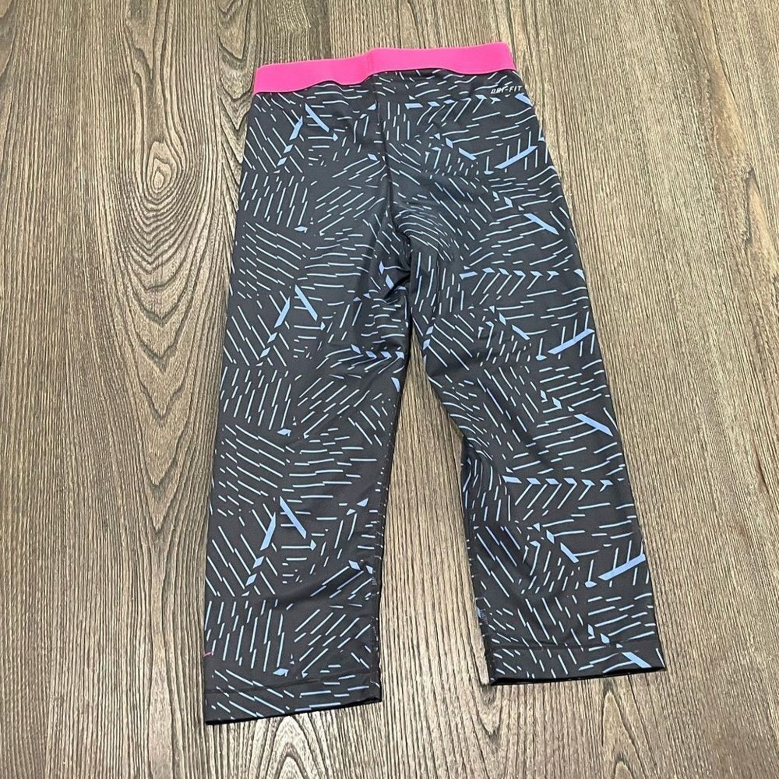 Nike Nike Pro Capri Leggings Elastic Pink Waist Geometric S Size 26" / US 2 / IT 38 - 5 Thumbnail