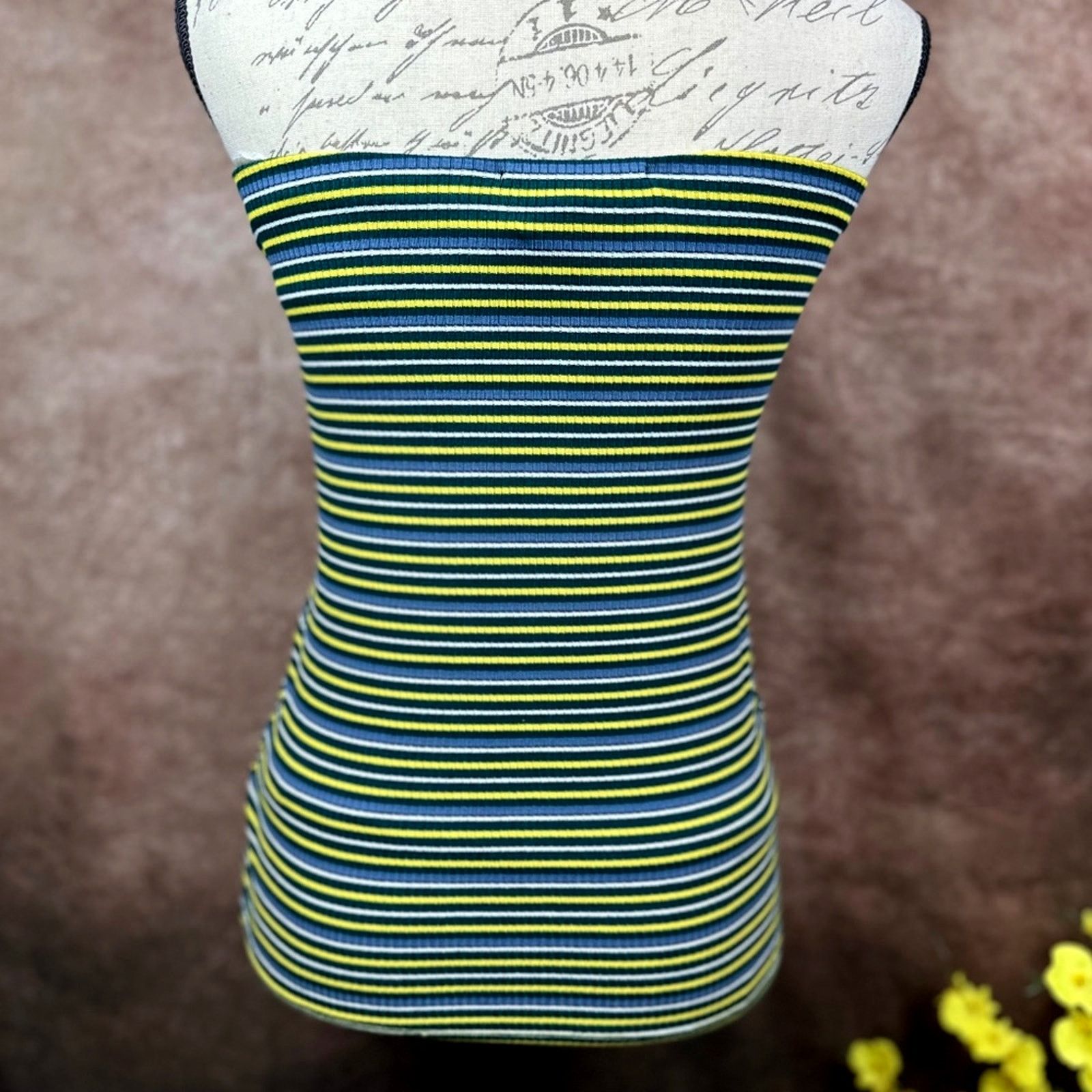 Other Olivaceous Striped Tube Top - Yellow/Green/Blue/White size M Size M / US 6-8 / IT 42-44 - 10 Thumbnail