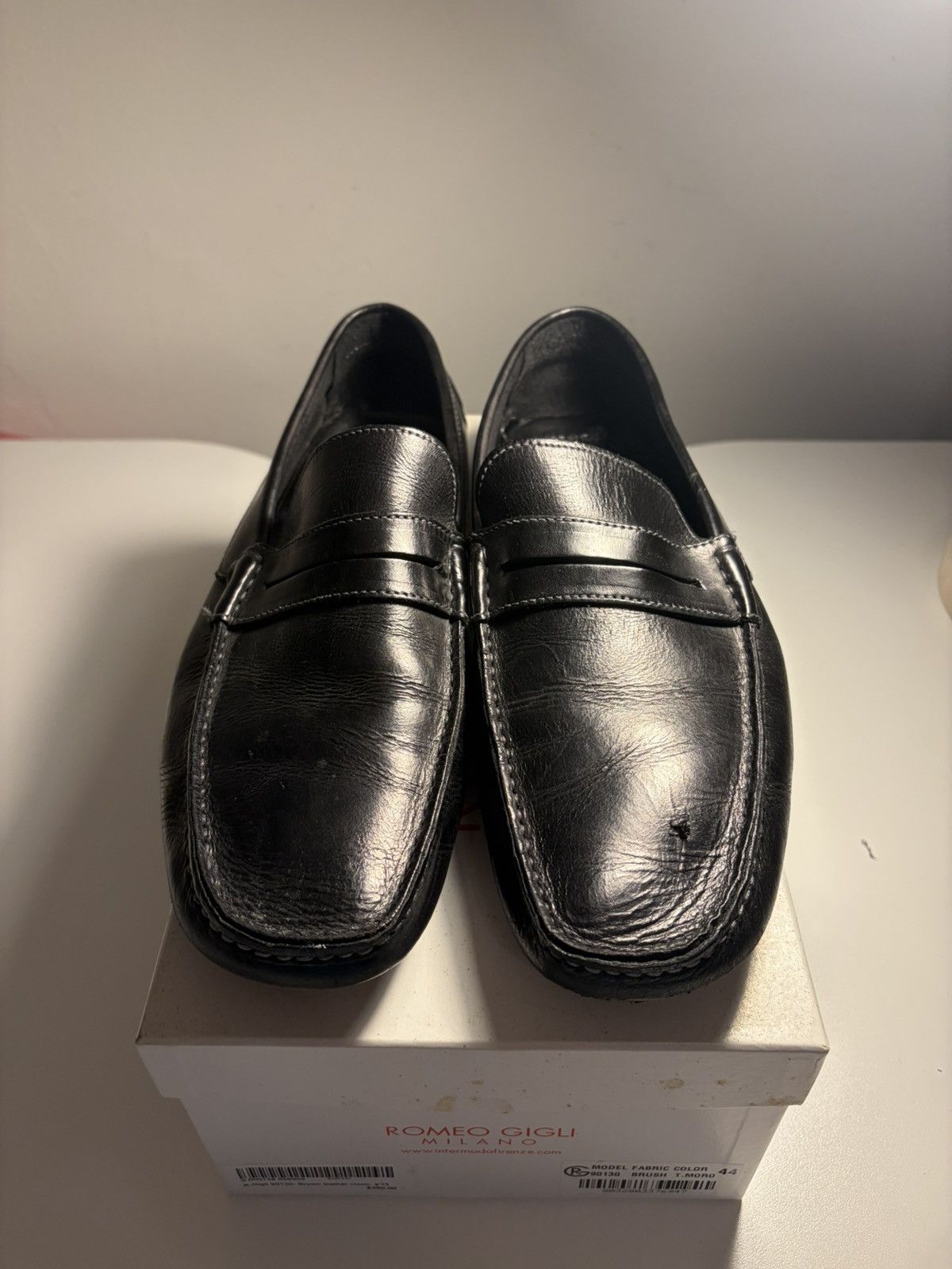 Romeo Gigli Romeo Gigi Black Leather Moccasins US11, EU44 Size US 11 / EU 44 - 1 Thumbnail