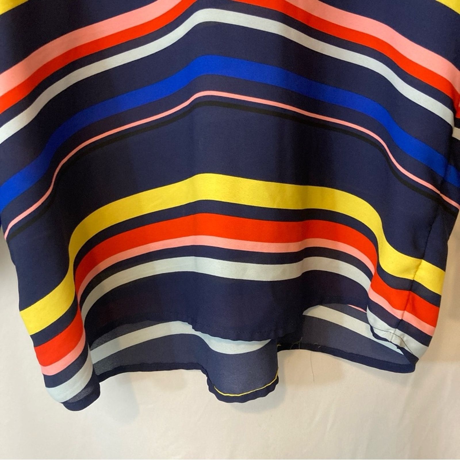 Other Halogen Rainbow Striped Lightweight Blue V-Neck Blouse Top Size S / US 4 / IT 40 - 4 Thumbnail