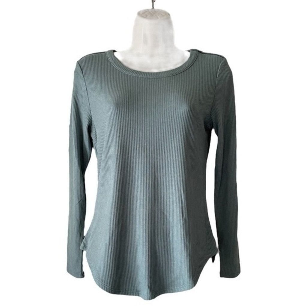 Chaser Brand Chaser Ribbed Thermal Tunic Scoop Gray Blue Neck Size Small Size S / US 4 / IT 40 - 3 Thumbnail