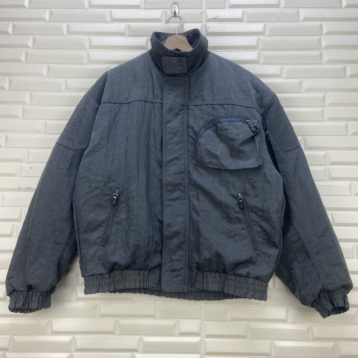 image of Gear For Sports x Racing Vintage Nankai Motorcycle Racing Bomber Style Jacket in Grey (Size Medium)