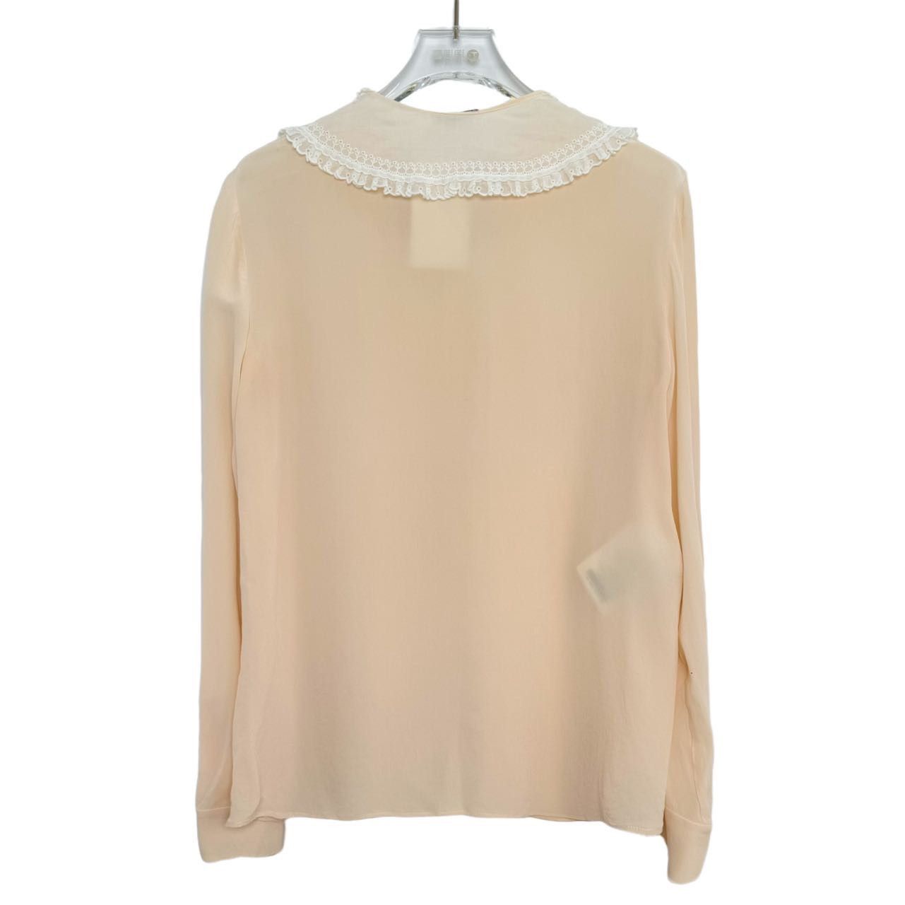 Miu Miu Miu Miu Pink Lace Layered Collar Sun Protection Shirt K26WX Size M / US 6-8 / IT 42-44 - 2 Thumbnail