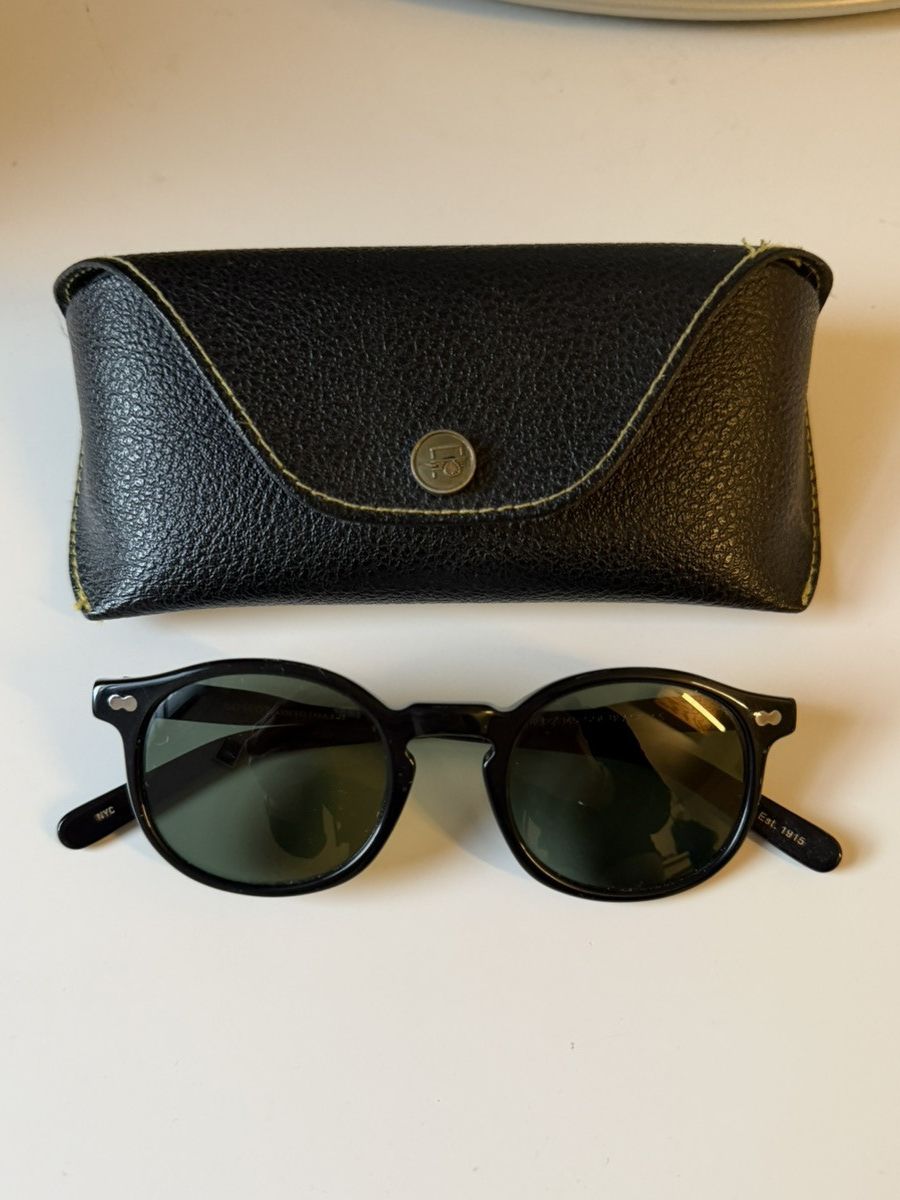 Moscot Black Tinted Round Sunglasses Size 46
