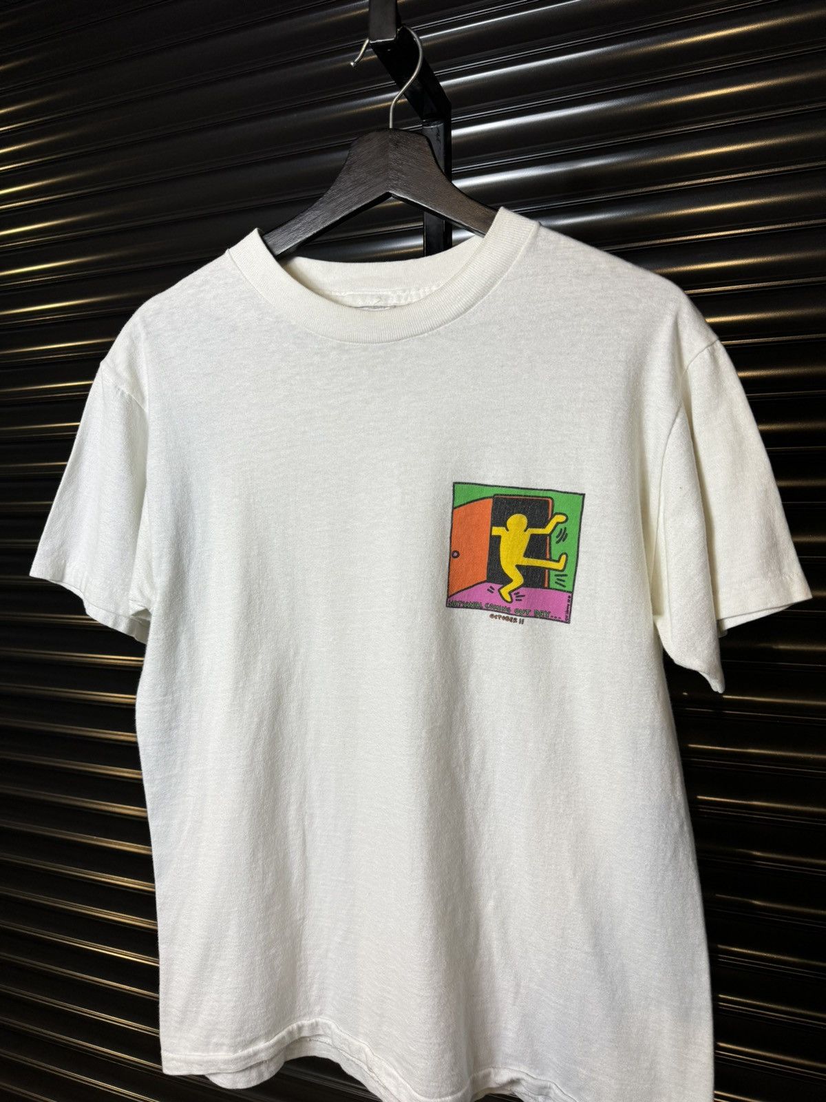 Vintage Vintage 90s Keith Haring National Coming Out Day Art Tee - M Size US M / EU 48-50 / 2 - 2 Thumbnail