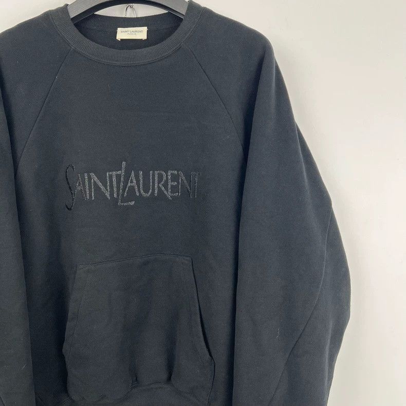 Saint Laurent Paris Saint Laurent Black Embroidered Logo Hoodie-2505 Size US S / EU 44-46 / 1 - 5 Thumbnail
